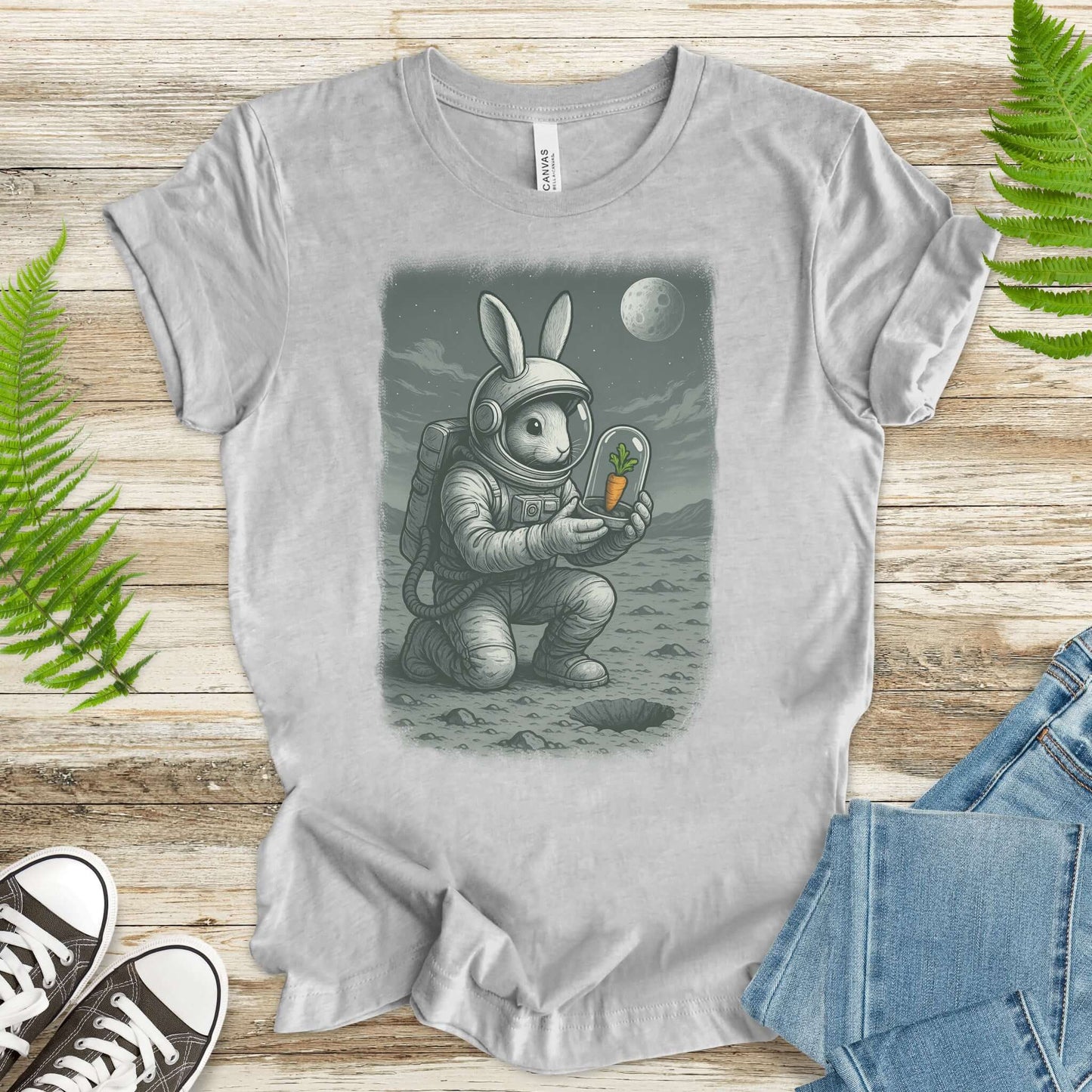 Astronaut Bunny Carrot T-Shirt – Funny Space Rabbit Galaxy Tee
