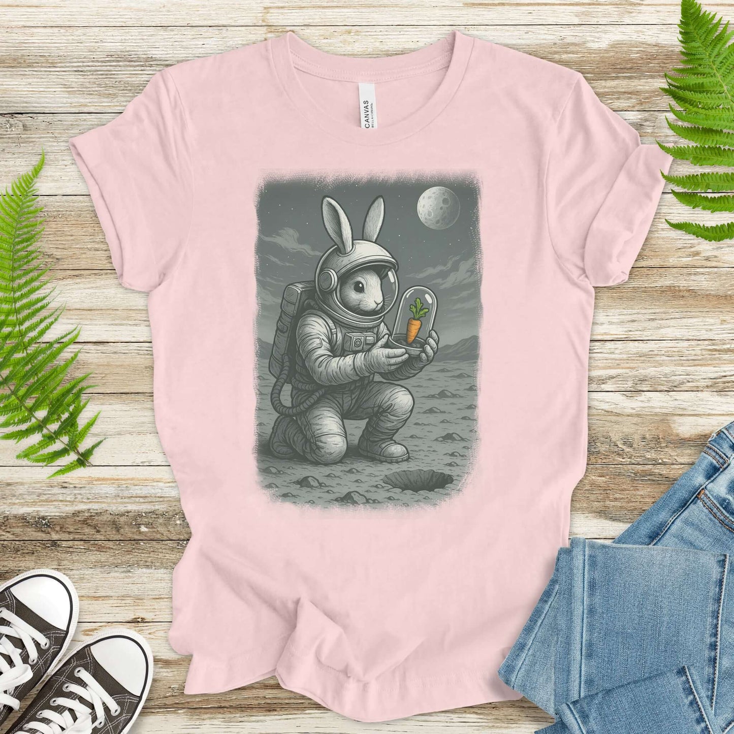 Astronaut Bunny Carrot T-Shirt – Funny Space Rabbit Galaxy Tee