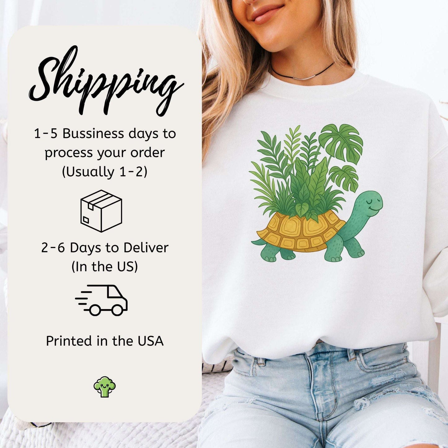 Jungle Tortoise Sweatshirt – Cozy Plant Lover Gift with Earthy Magic