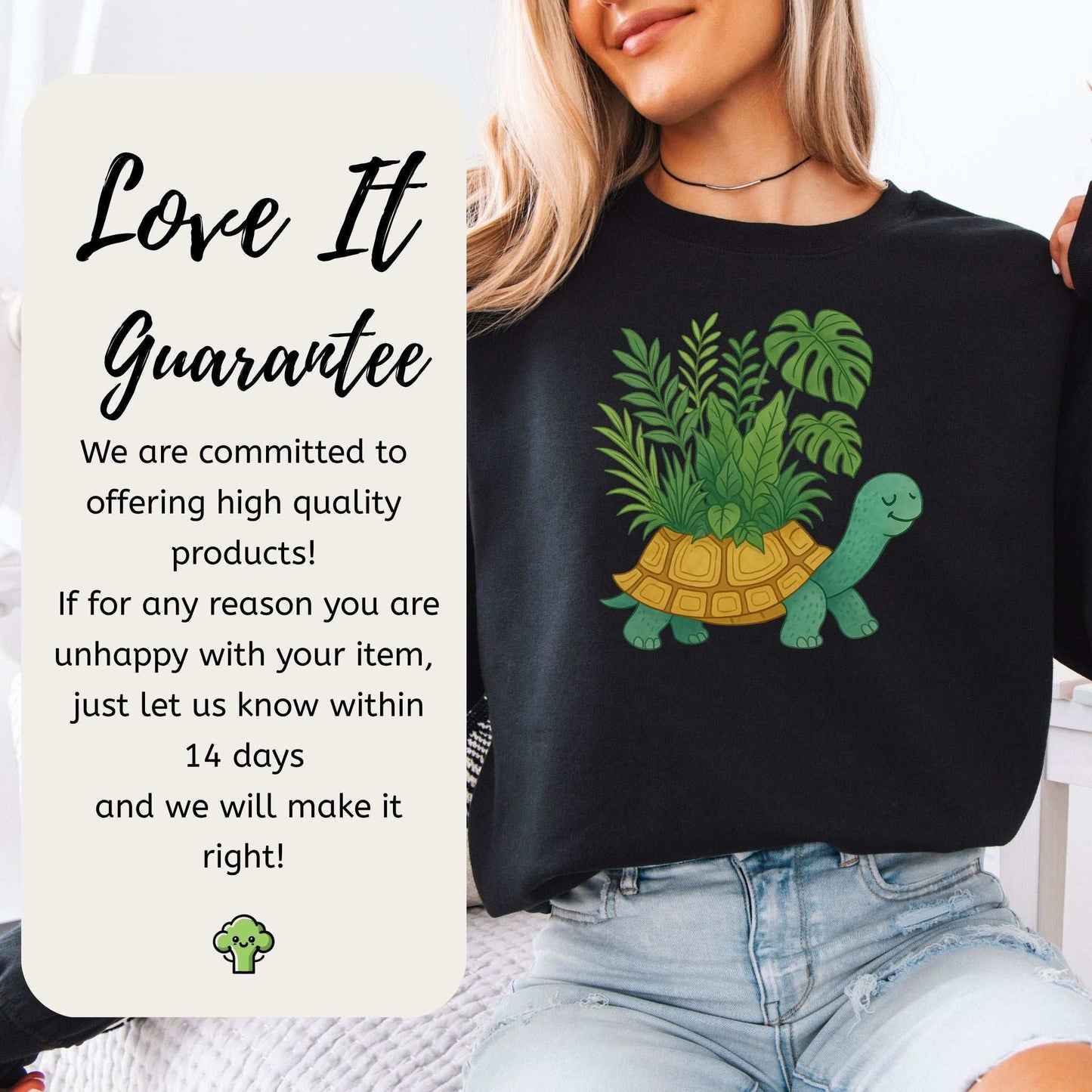Jungle Tortoise Sweatshirt – Cozy Plant Lover Gift with Earthy Magic