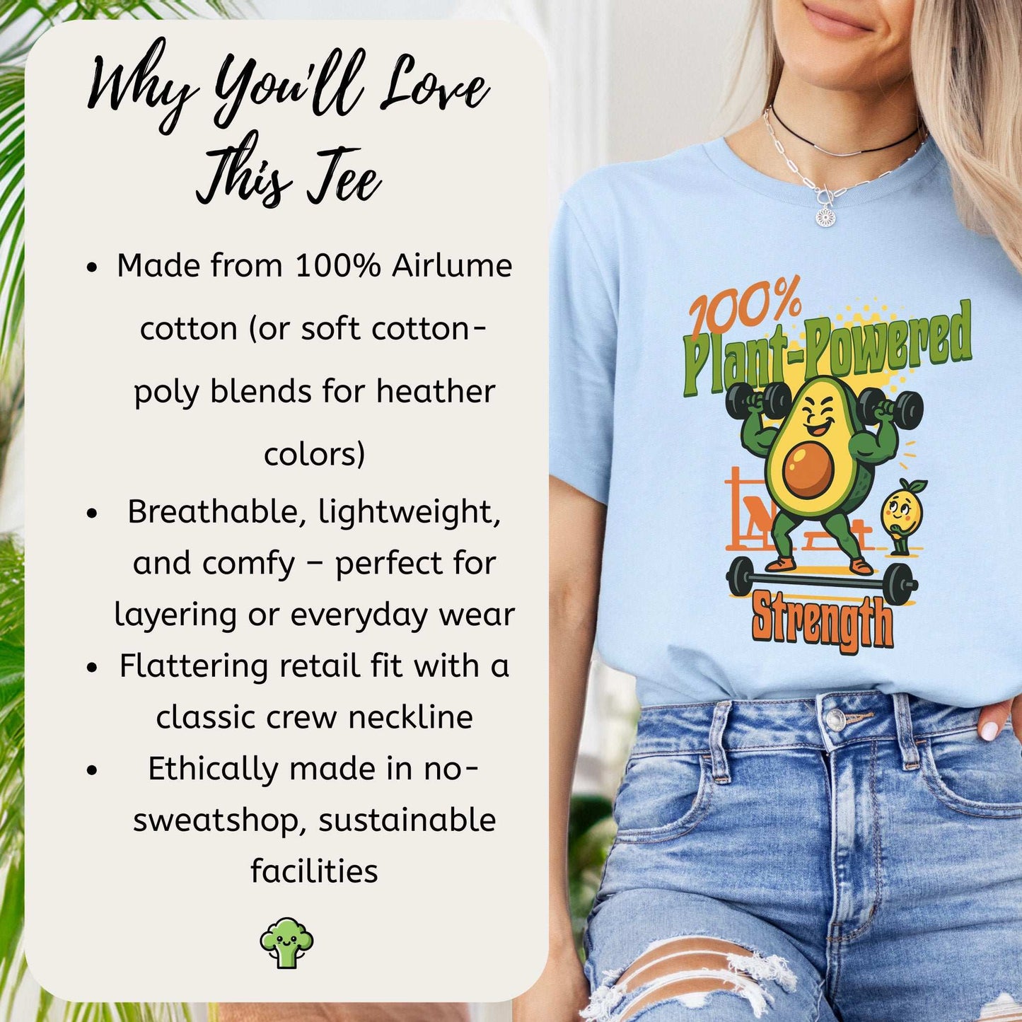 Avocado 100% Plant Power Strength T-Shirt
