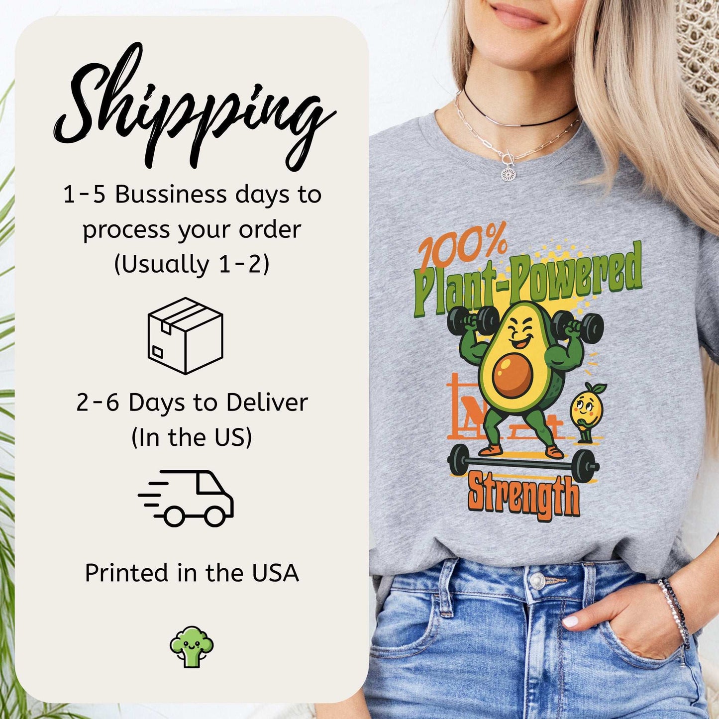 Avocado 100% Plant Power Strength T-Shirt
