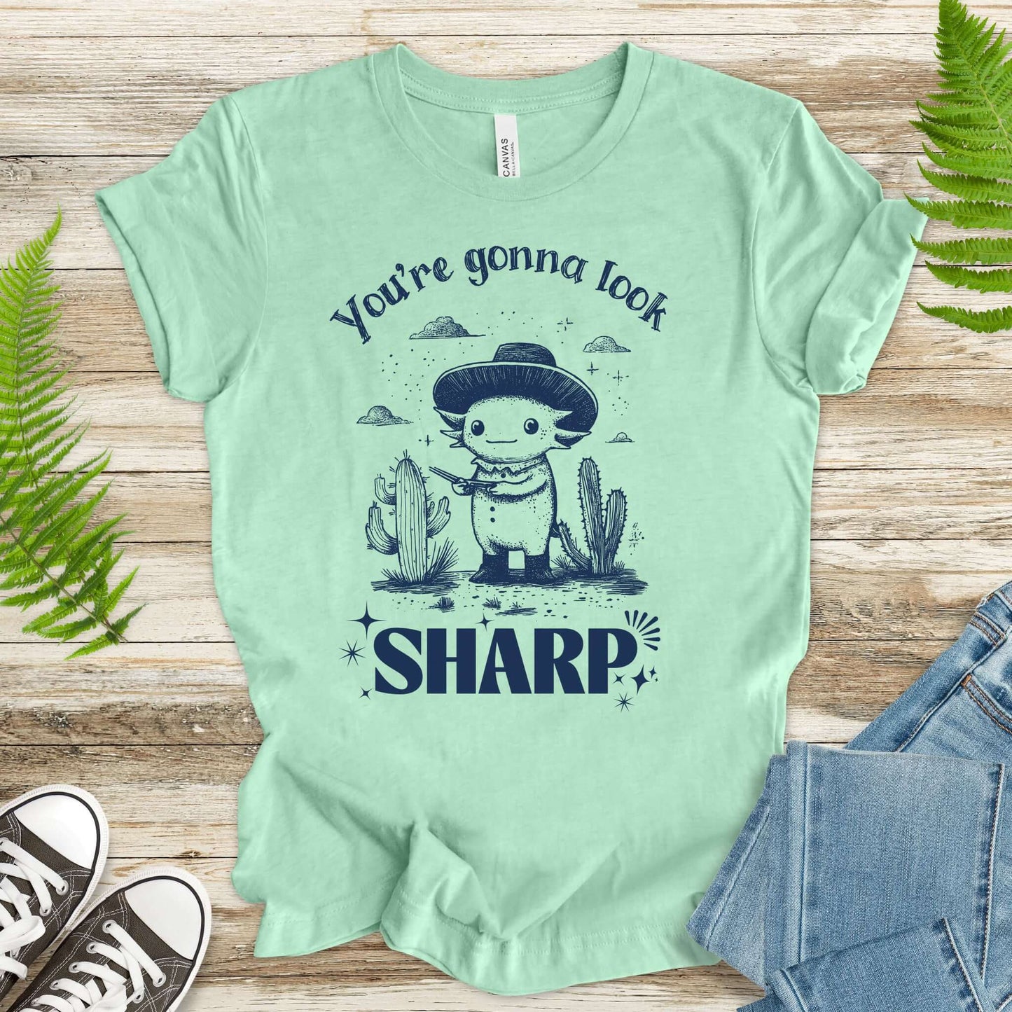 Axolotl Desert Hairdresser T-Shirt – Look Sharp!