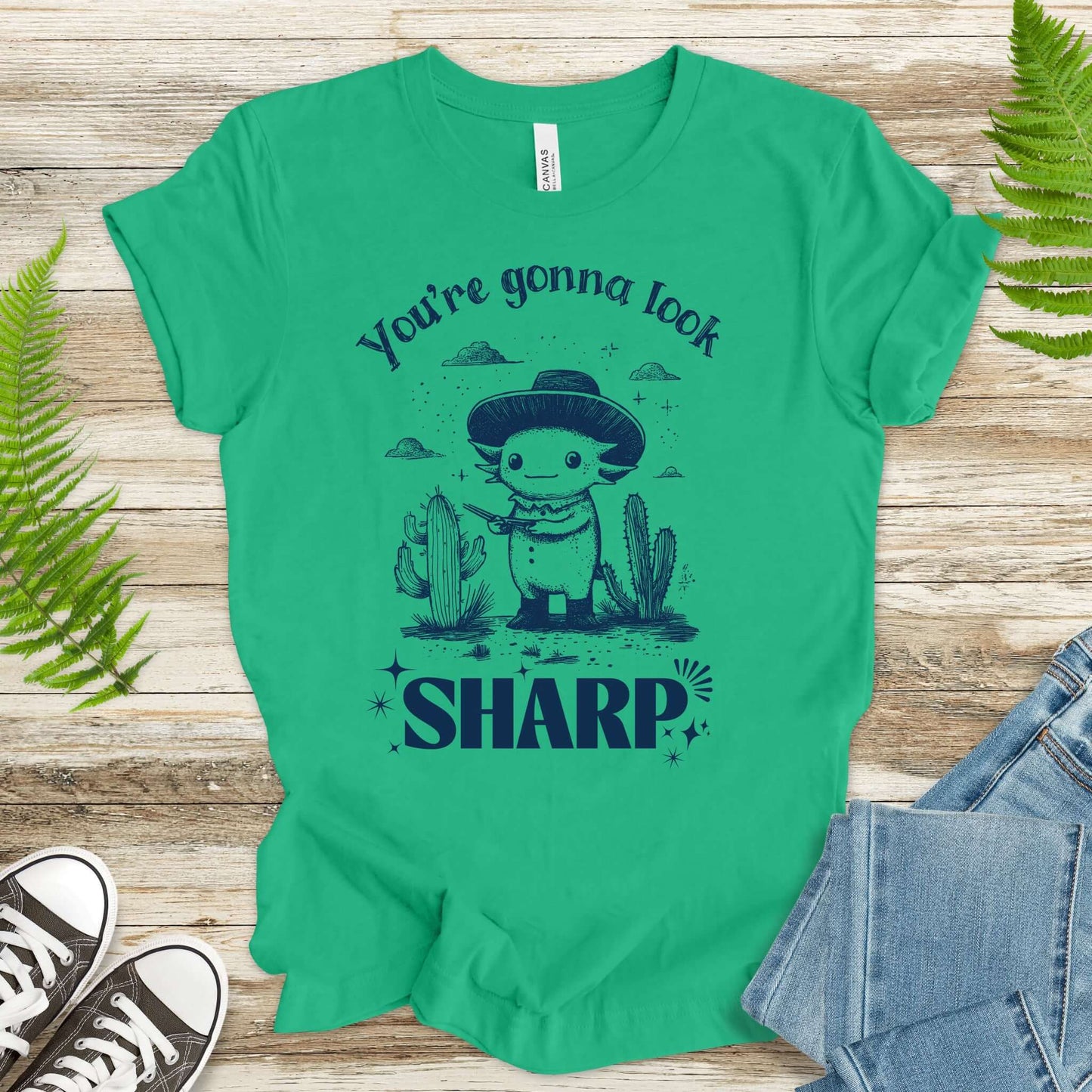 Axolotl Desert Hairdresser T-Shirt – Look Sharp!