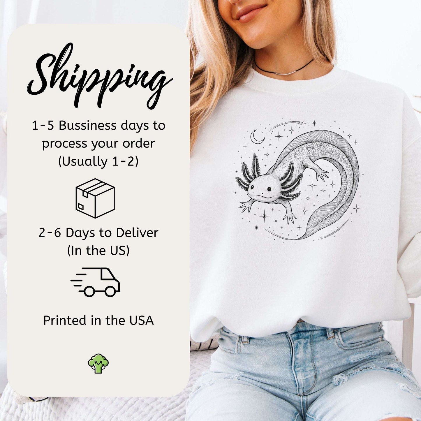Axolotl Sweatshirt – Whimsical Waters Creature for Dreamy Sea Lovers