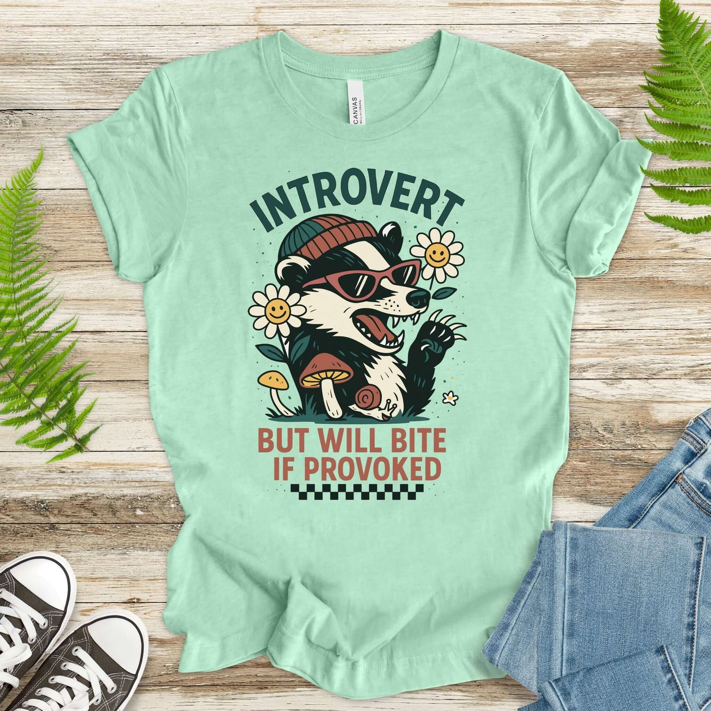 Badger – Introvert But Will Bite Sassy T-Shirt