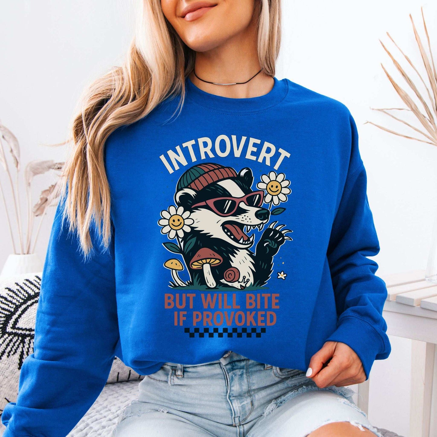 Introvert Badger Sweatshirt – Funny Animal Attitude for Quiet Rebels