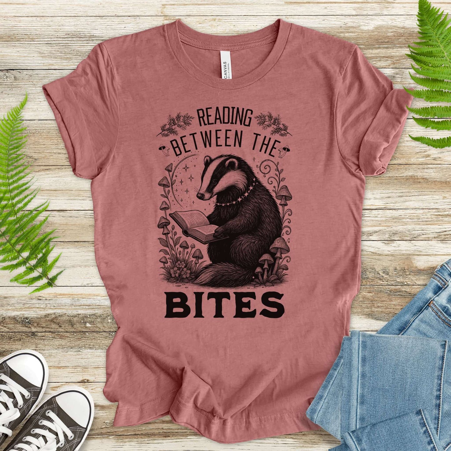 Badger Reading Between the Bites T-Shirt