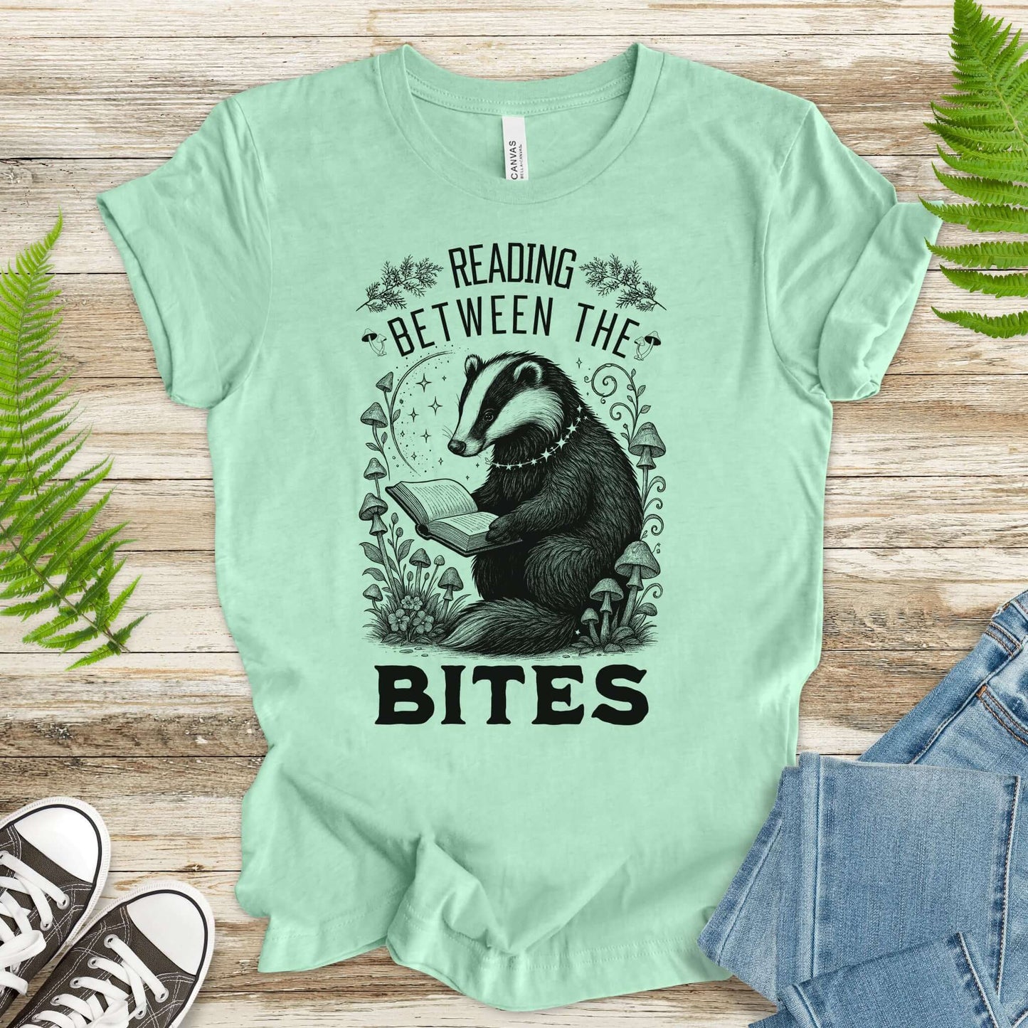 Badger Reading Between the Bites T-Shirt