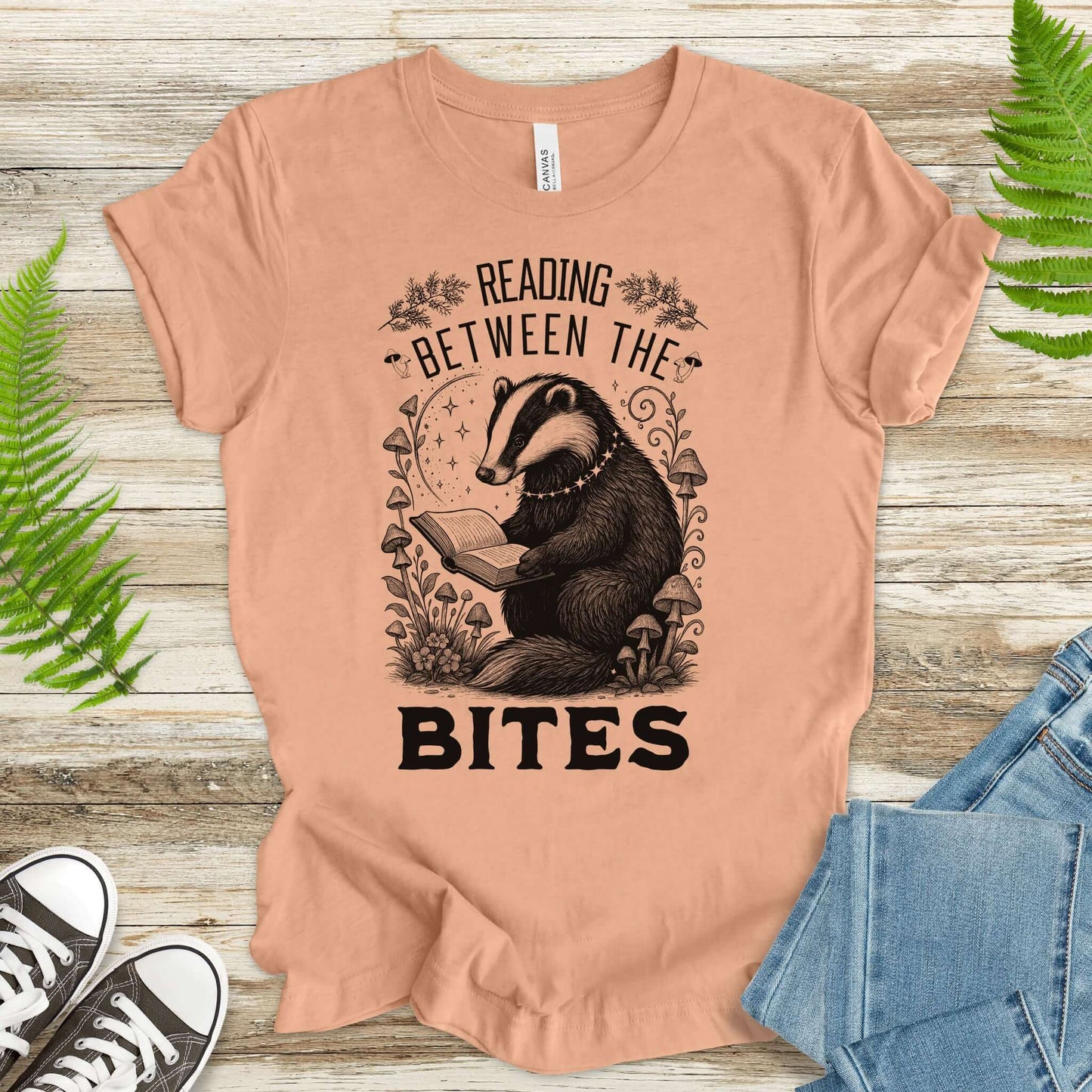 Badger Reading Between the Bites T-Shirt