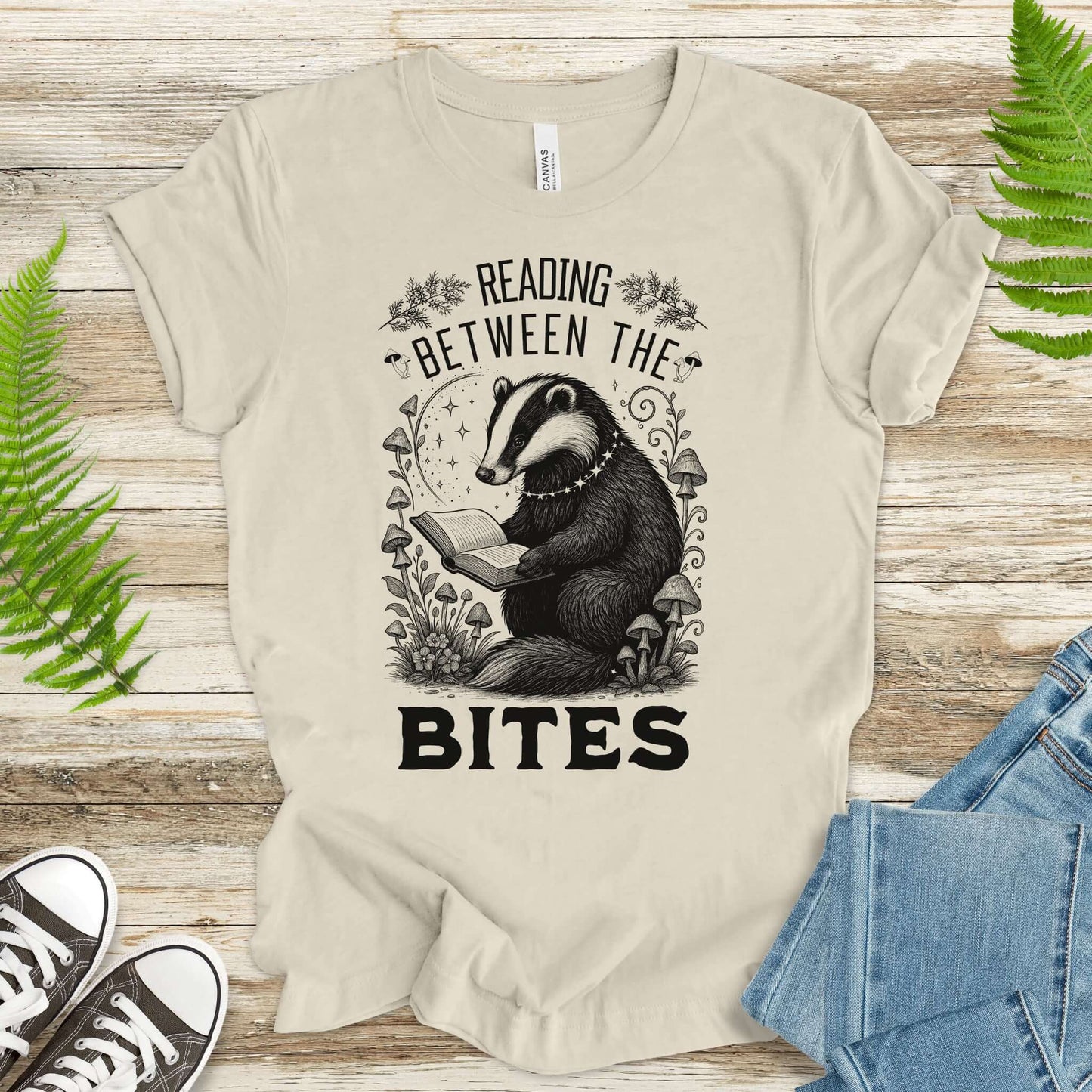Badger Reading Between the Bites T-Shirt