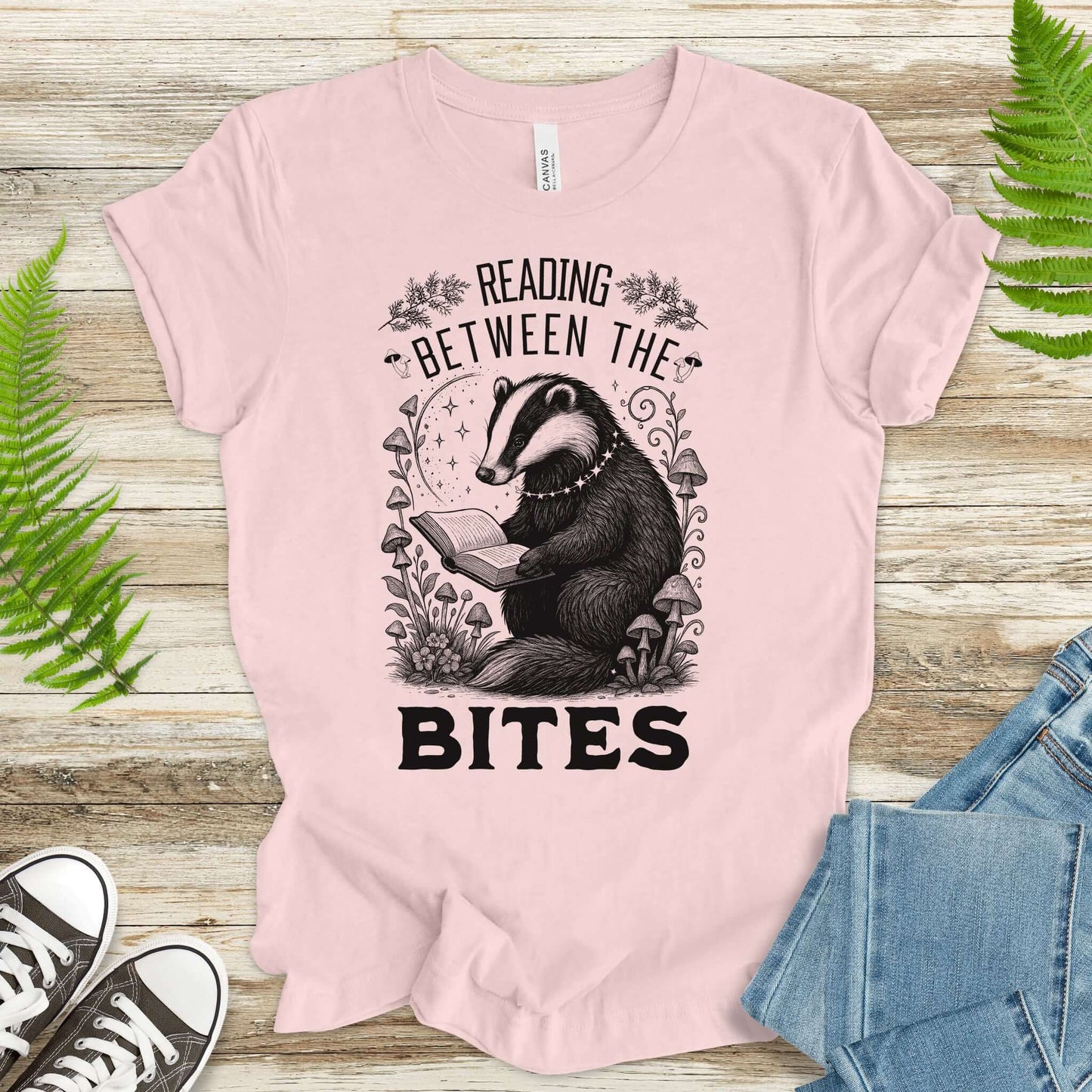 Badger Reading Between the Bites T-Shirt