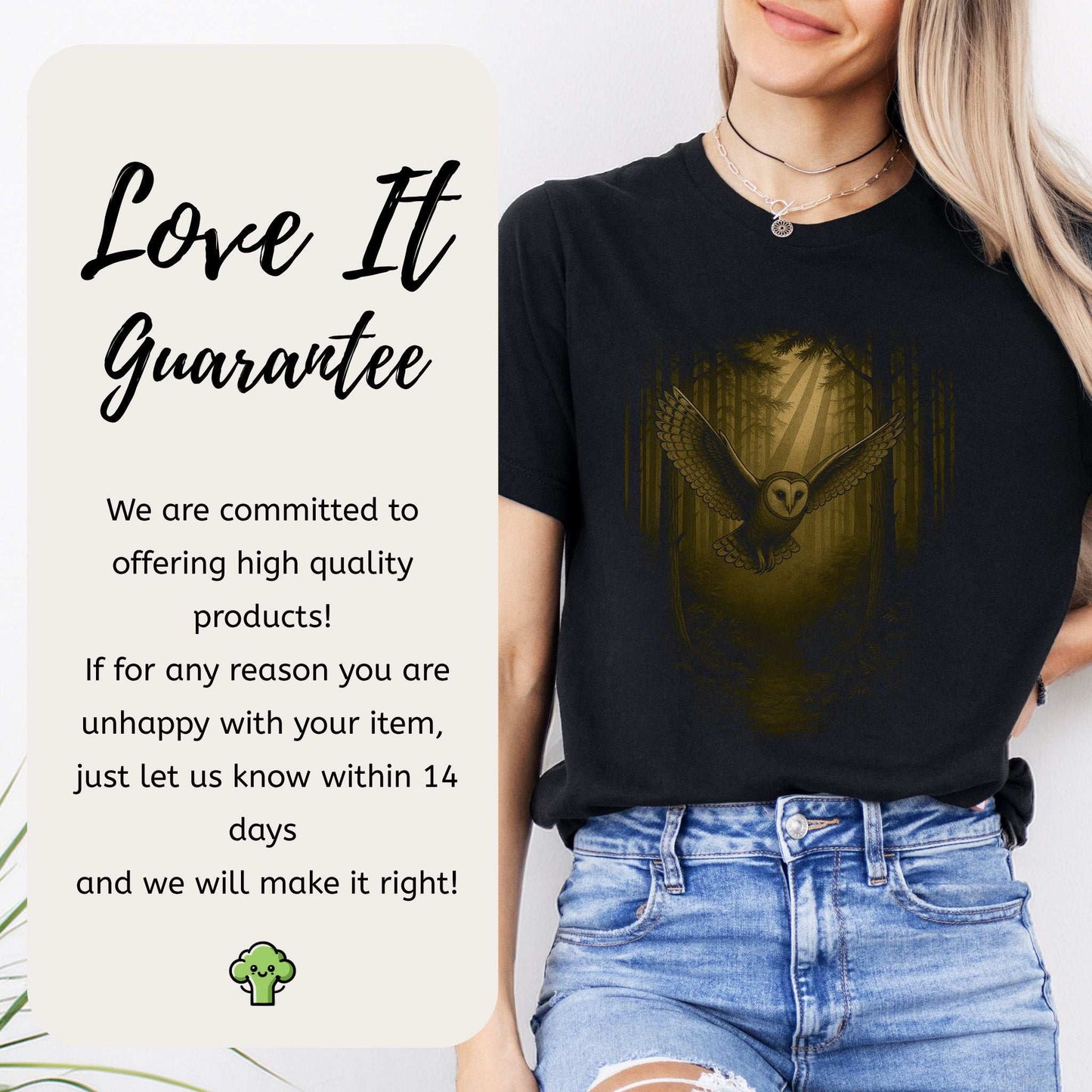 Barn Owl Spirit Animal T-Shirt – Mystical Forest Flight