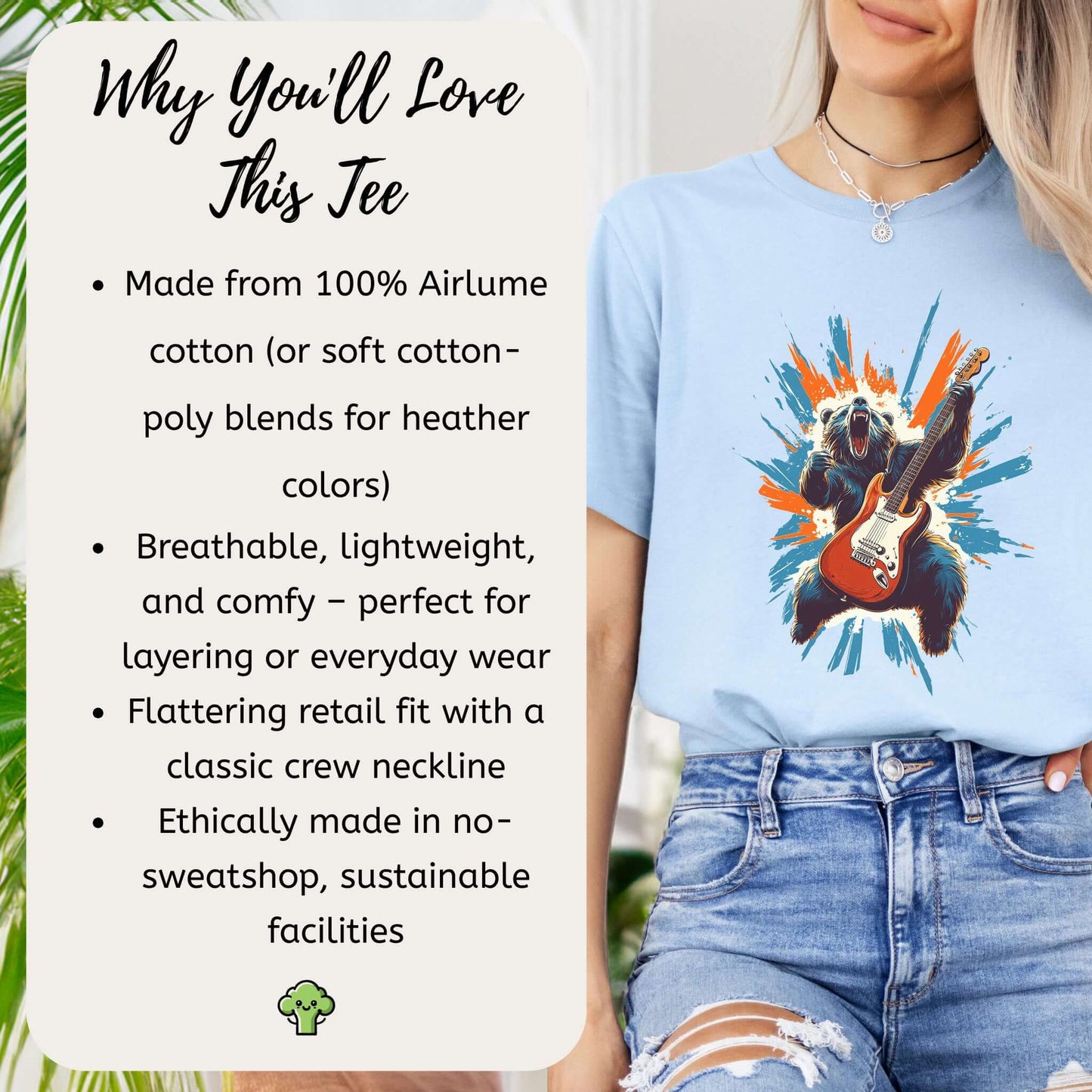 Bear Solo – Wild Rock Guitar Animal T-Shir