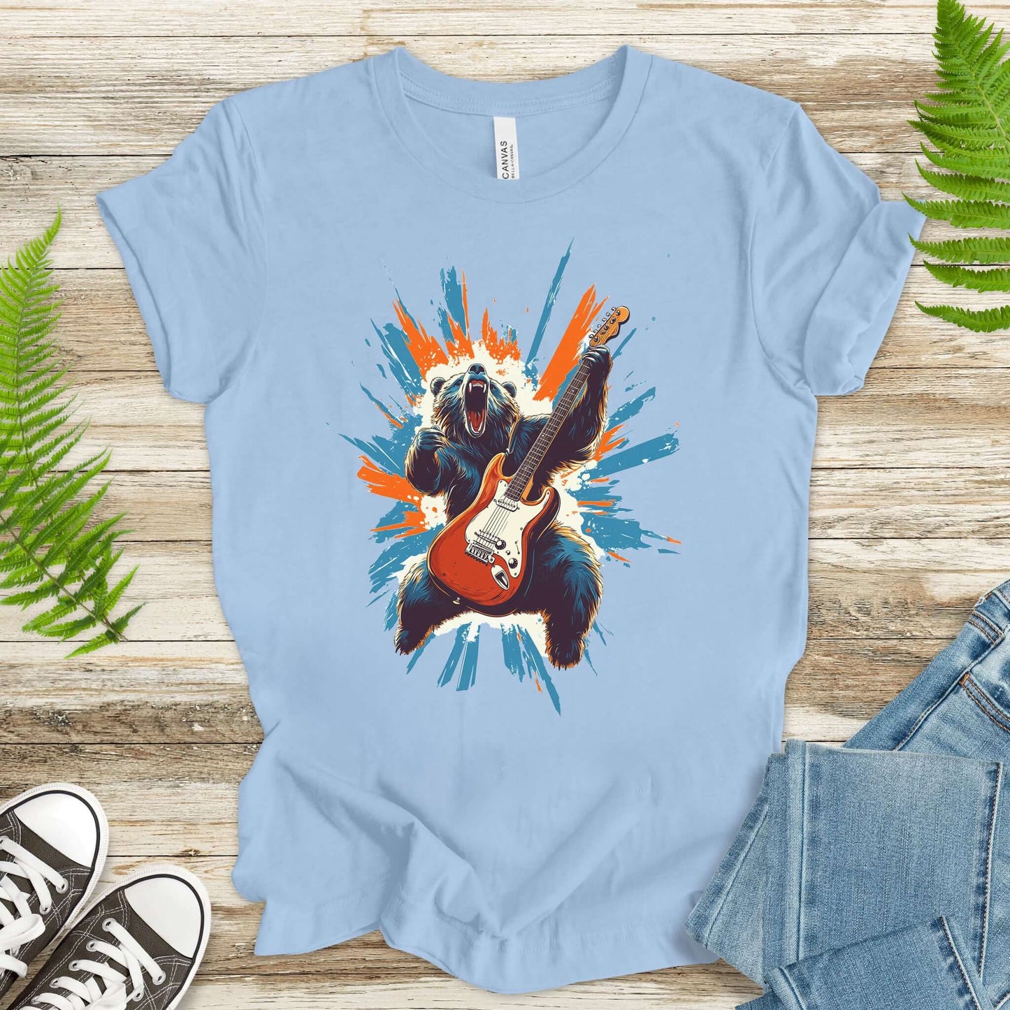 Bear Solo – Wild Rock Guitar Animal T-Shir