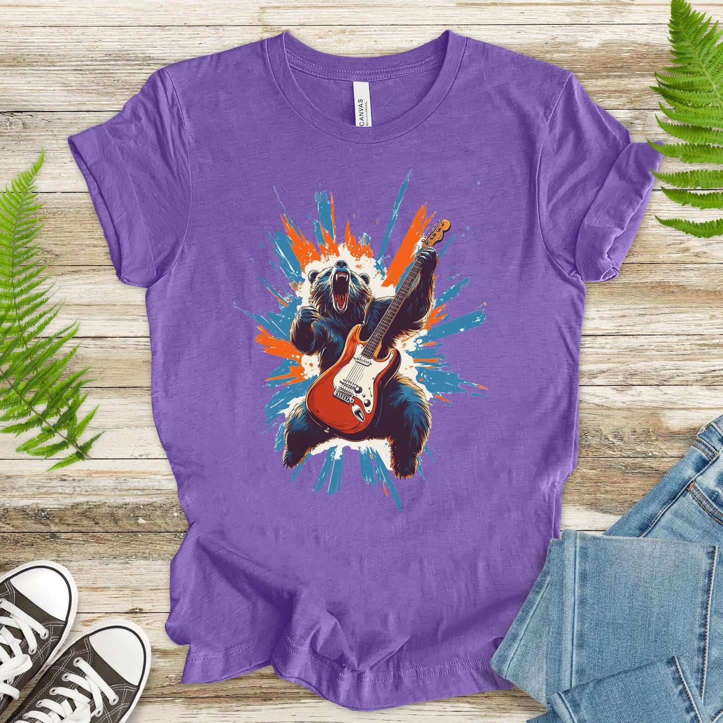 Bear Solo – Wild Rock Guitar Animal T-Shir
