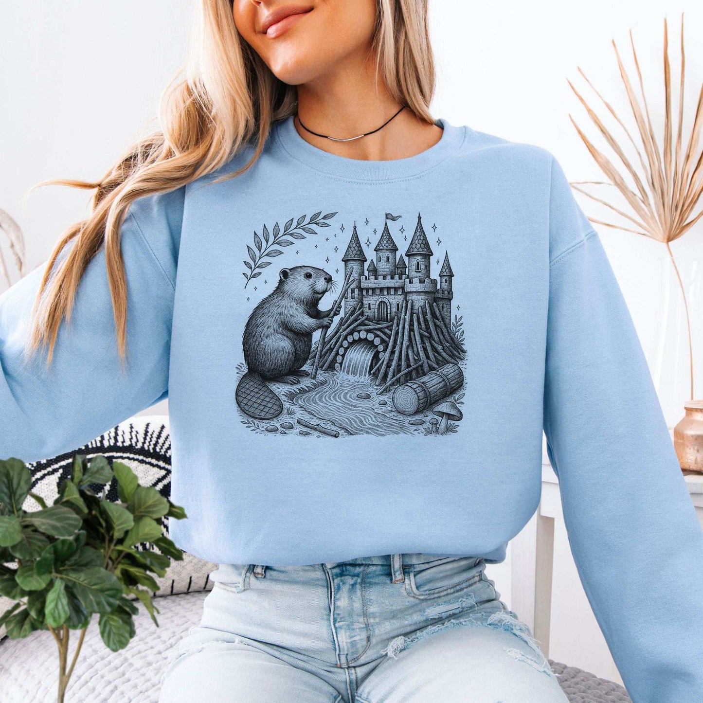 Beaver Castle Builder Sweatshirt – Woodland Magic & Whimsy