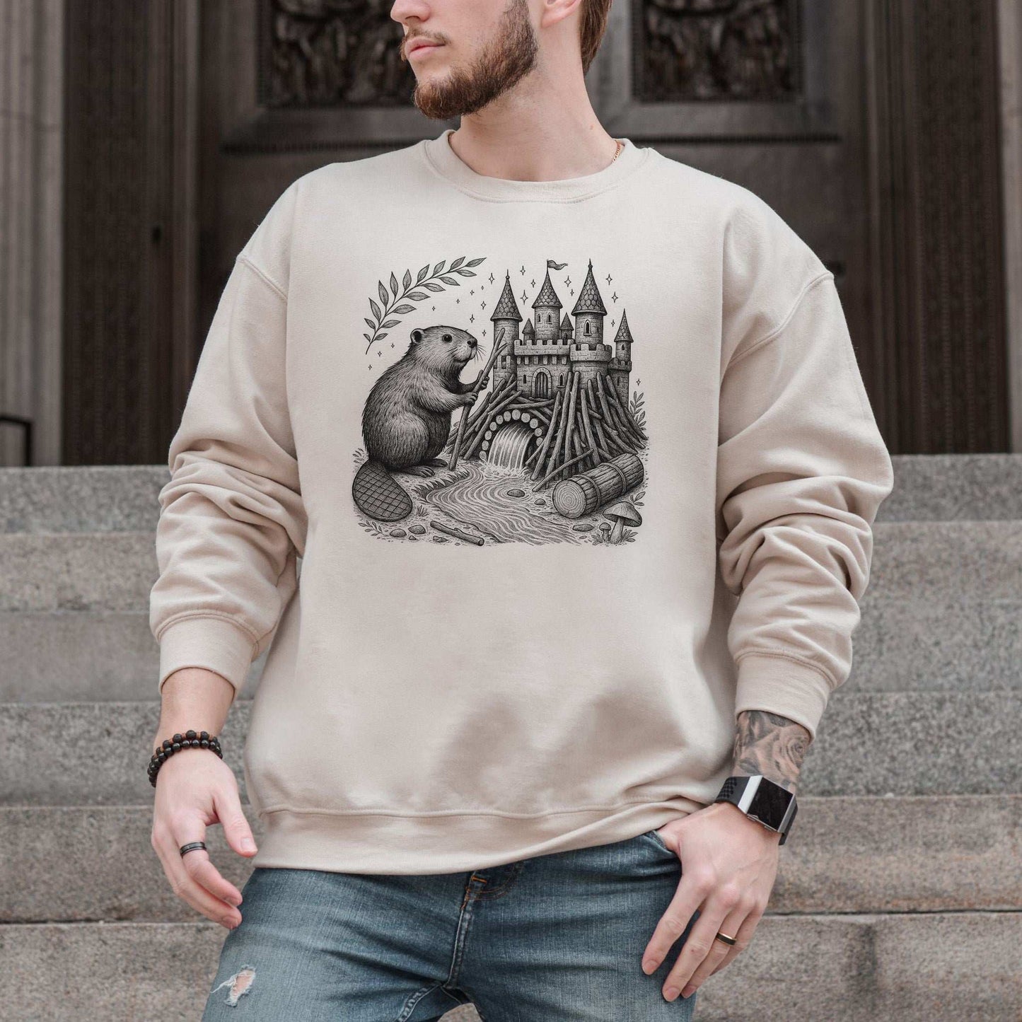Beaver Castle Builder Sweatshirt – Woodland Magic & Whimsy