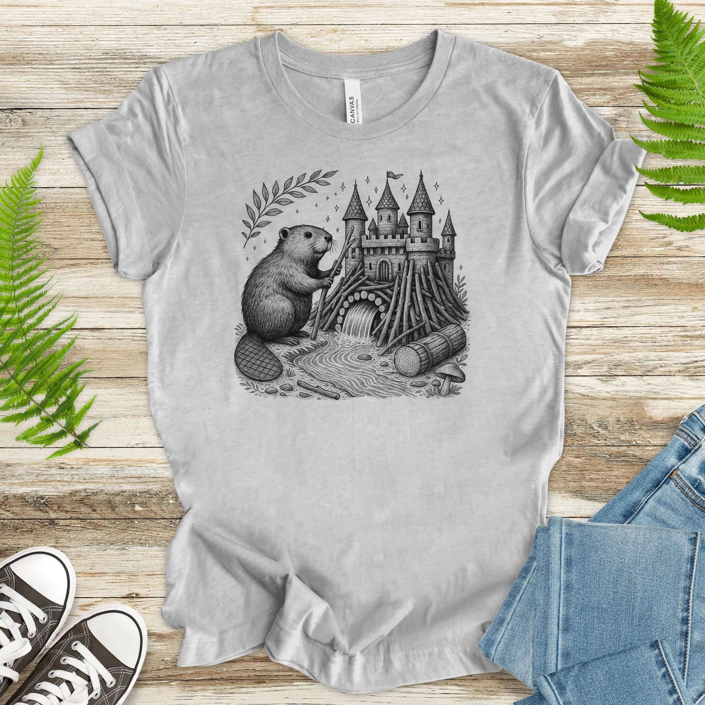 Beaver Building Magical Castle Dam T-Shirt