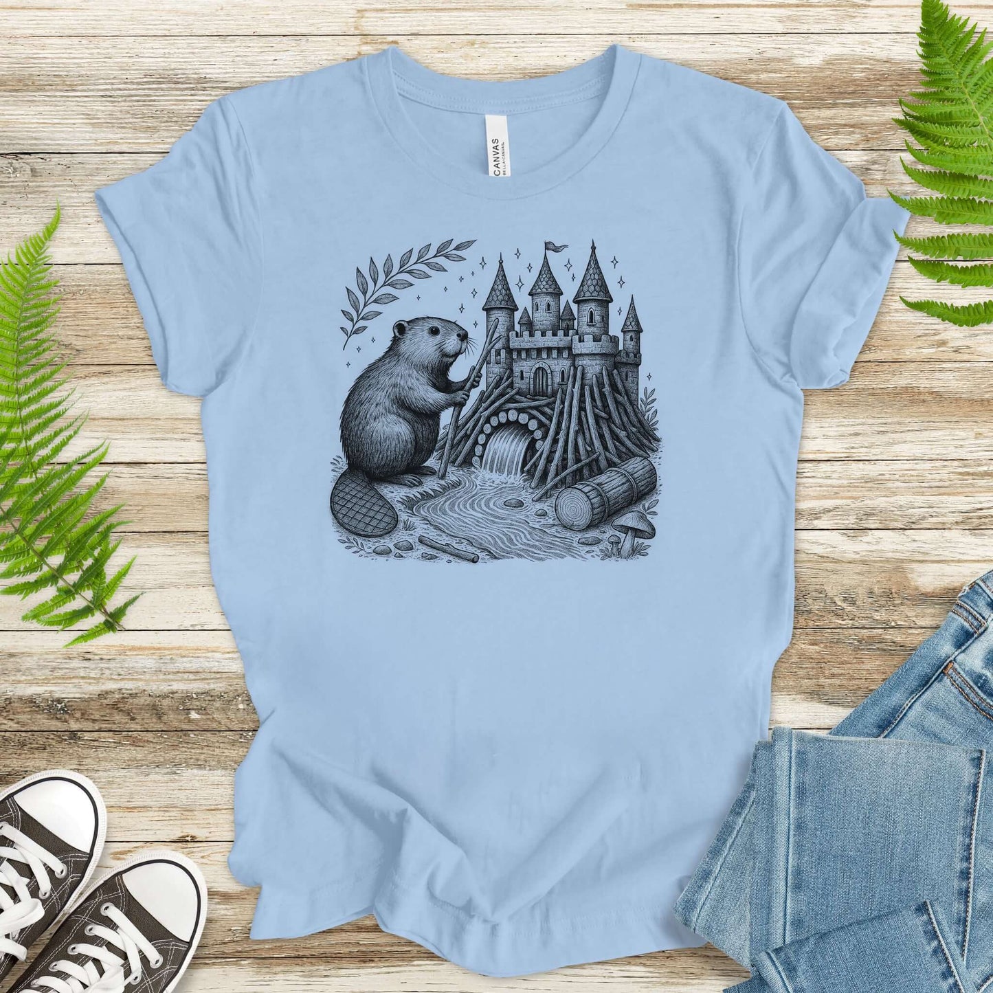 Beaver Building Magical Castle Dam T-Shirt