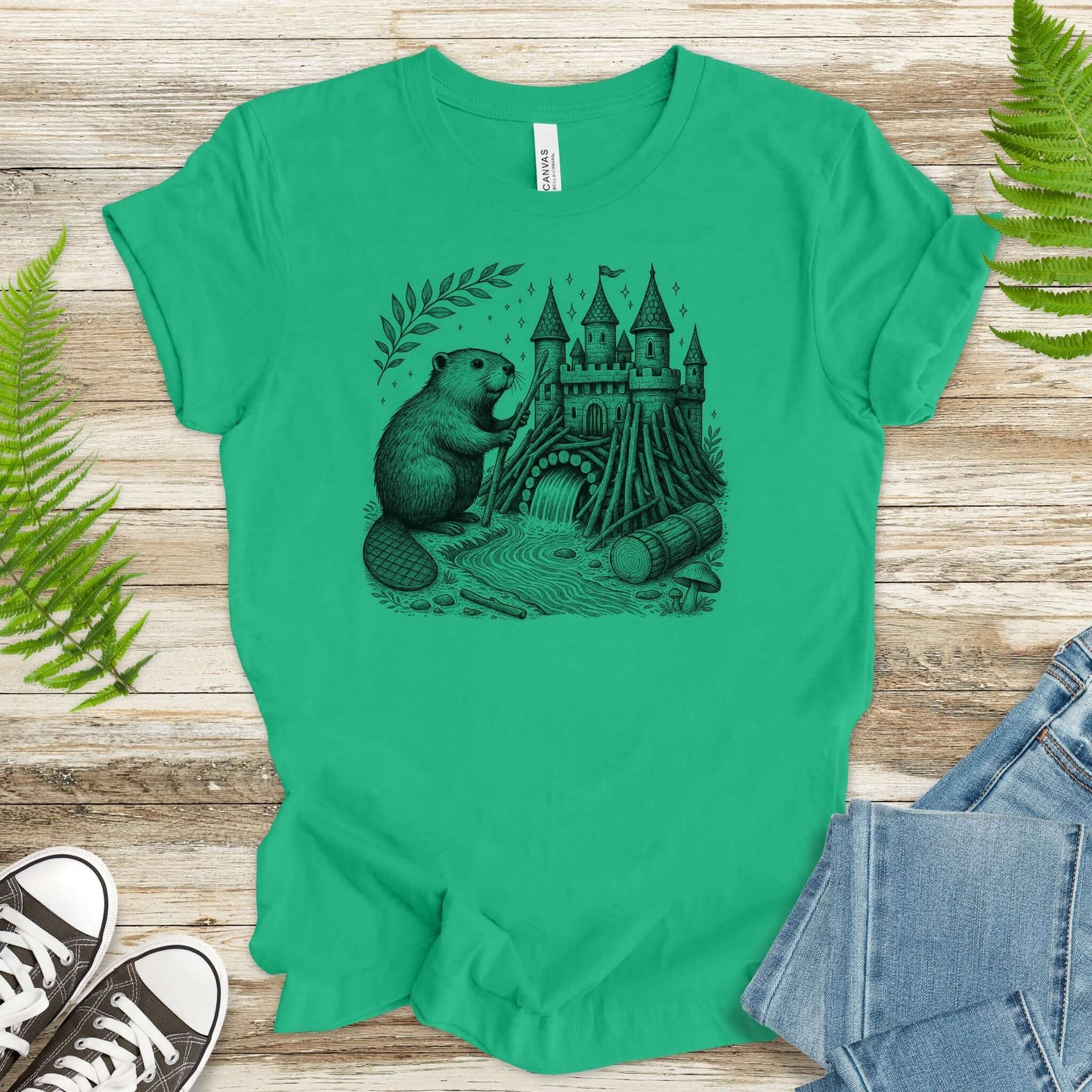 Beaver Building Magical Castle Dam T-Shirt