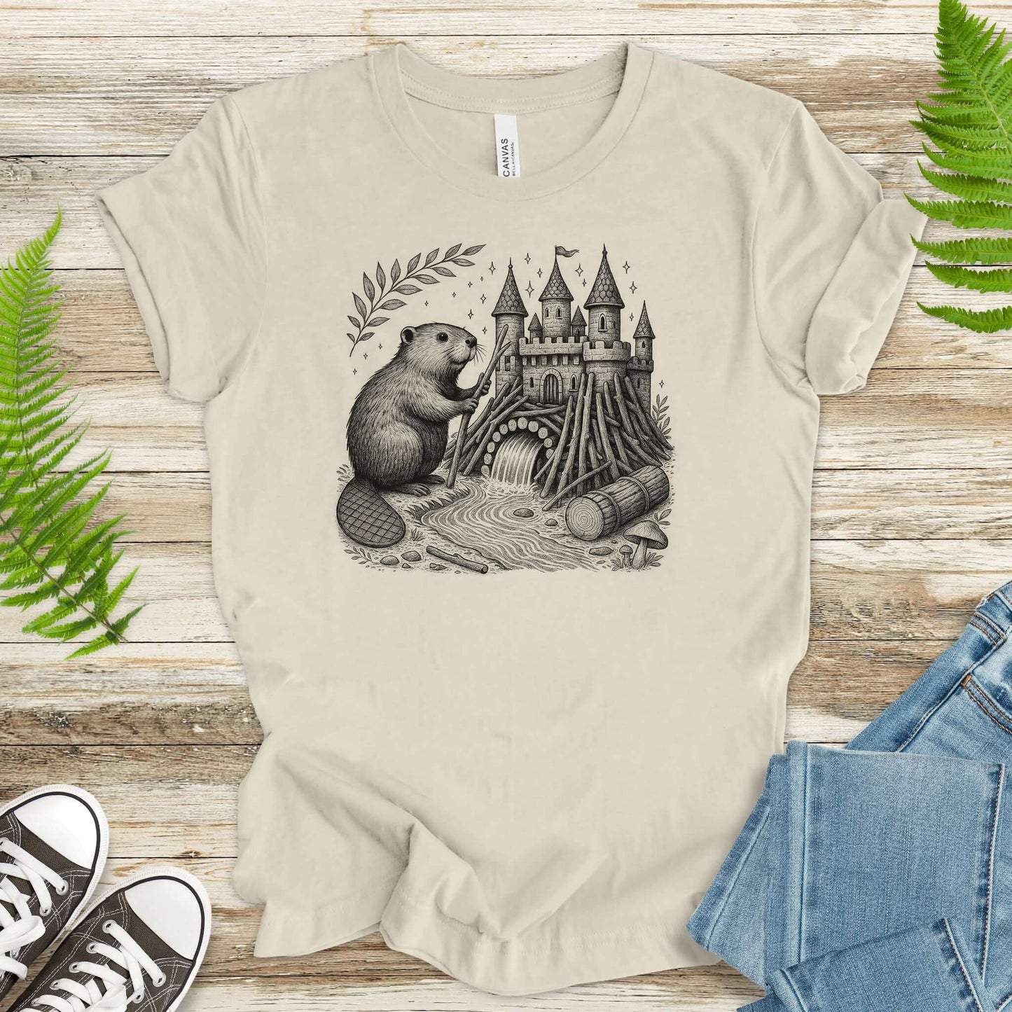Beaver Building Magical Castle Dam T-Shirt