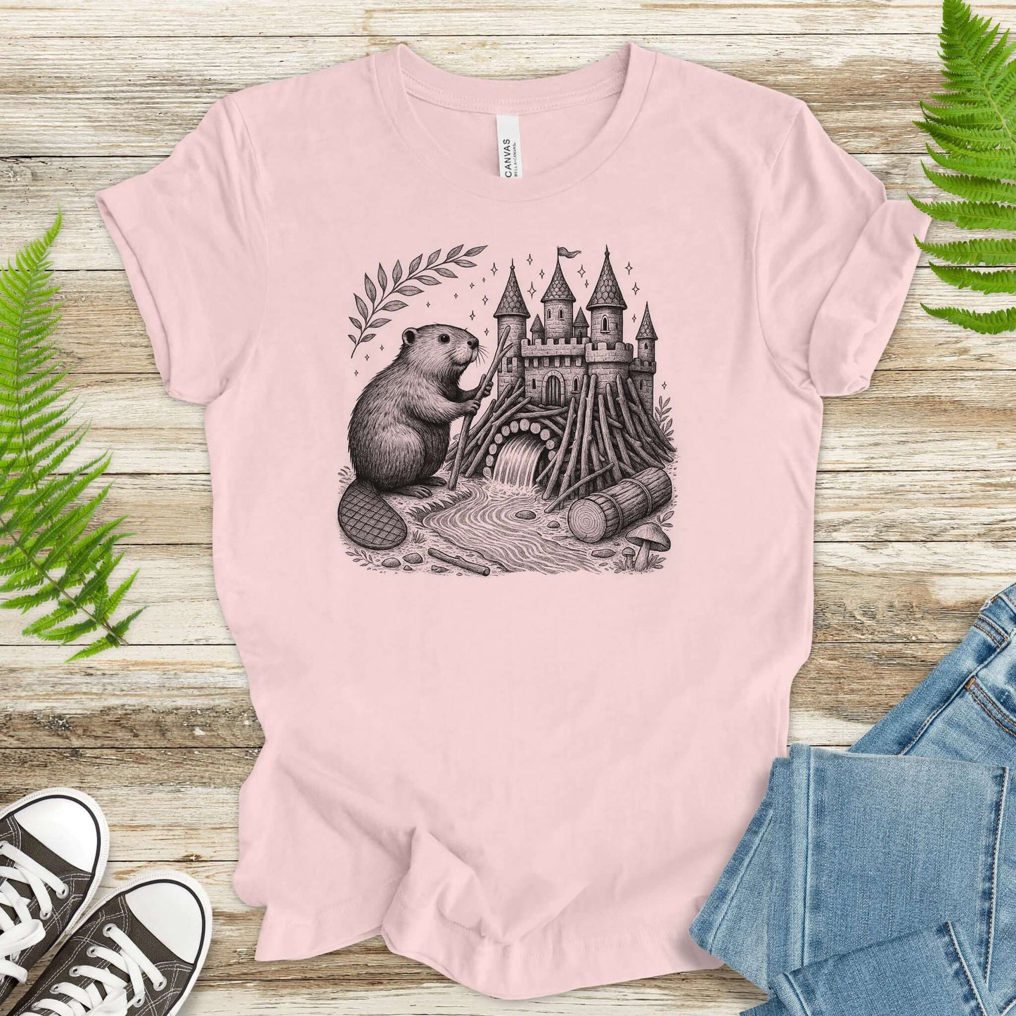 Beaver Building Magical Castle Dam T-Shirt