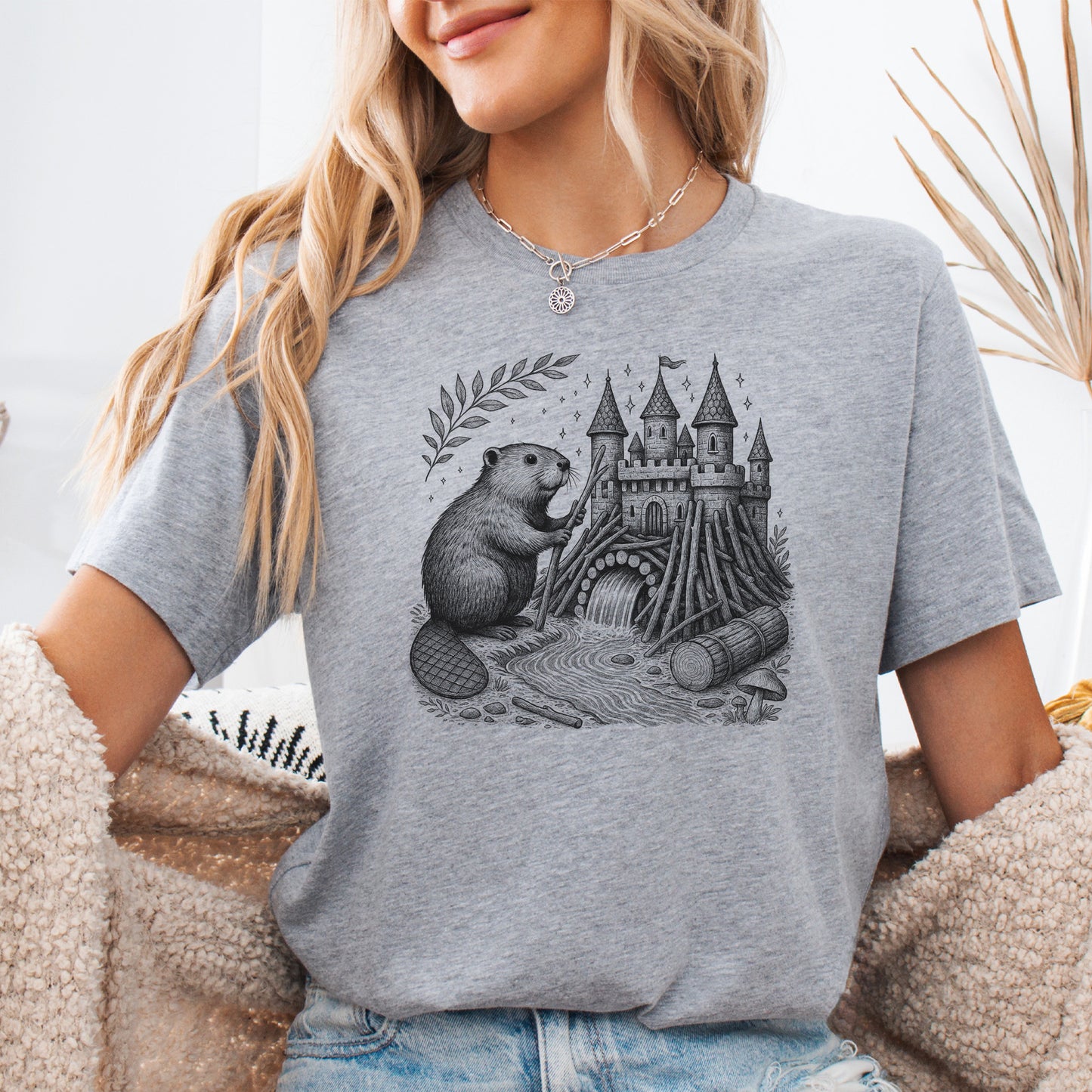 Beaver Building Magical Castle Dam T-Shirt