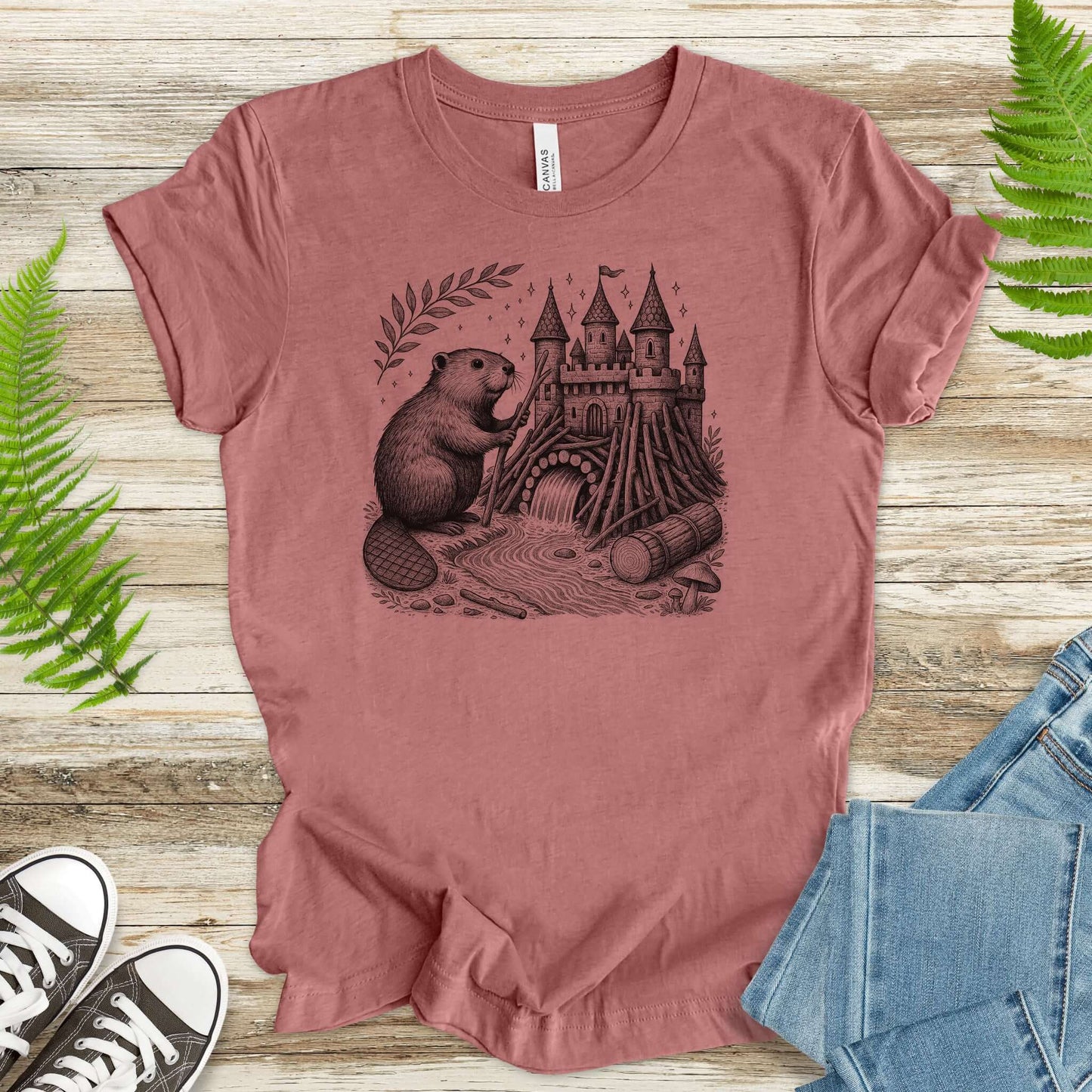 Beaver Building Magical Castle Dam T-Shirt