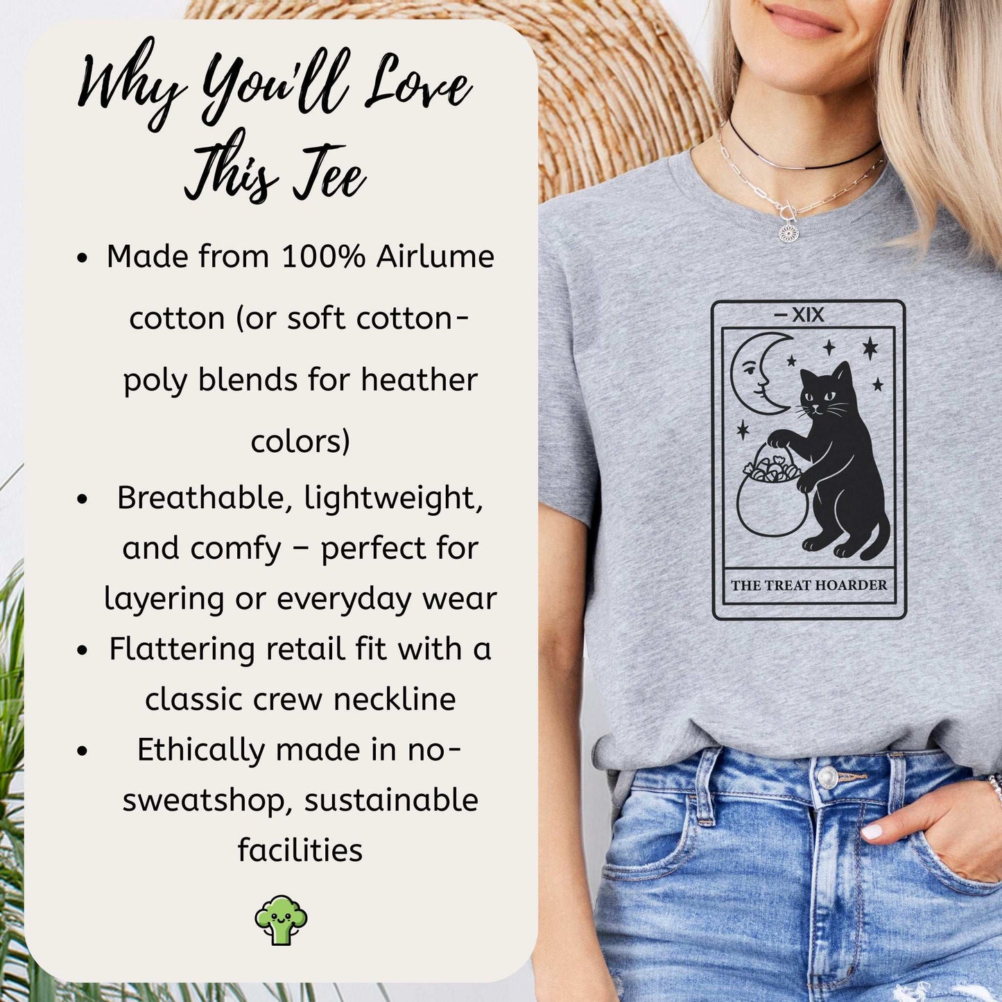 The Treat Hoarder T-Shirt – Black Cat Tarot Card Halloween Magic
