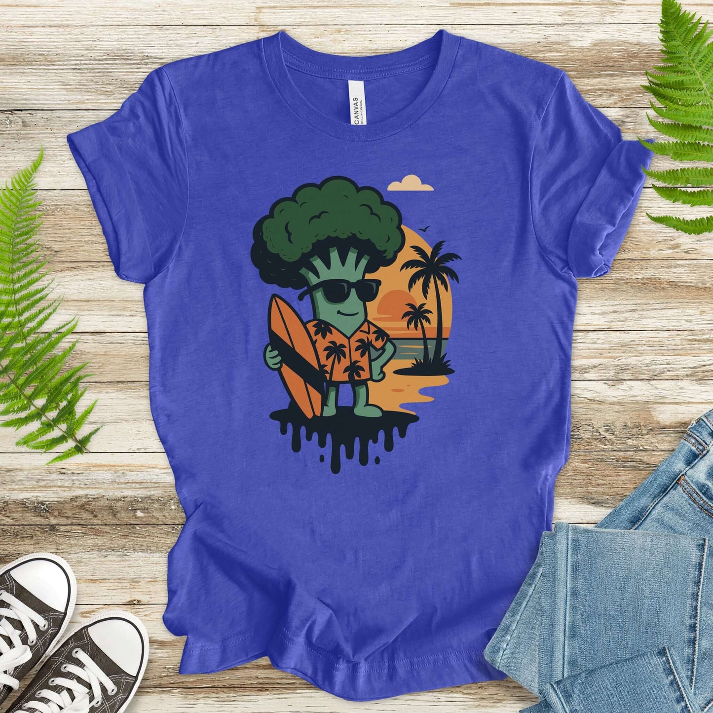 Surf's Up Broccoli Dude T-Shirt – Funny Veggie Surf Shirt