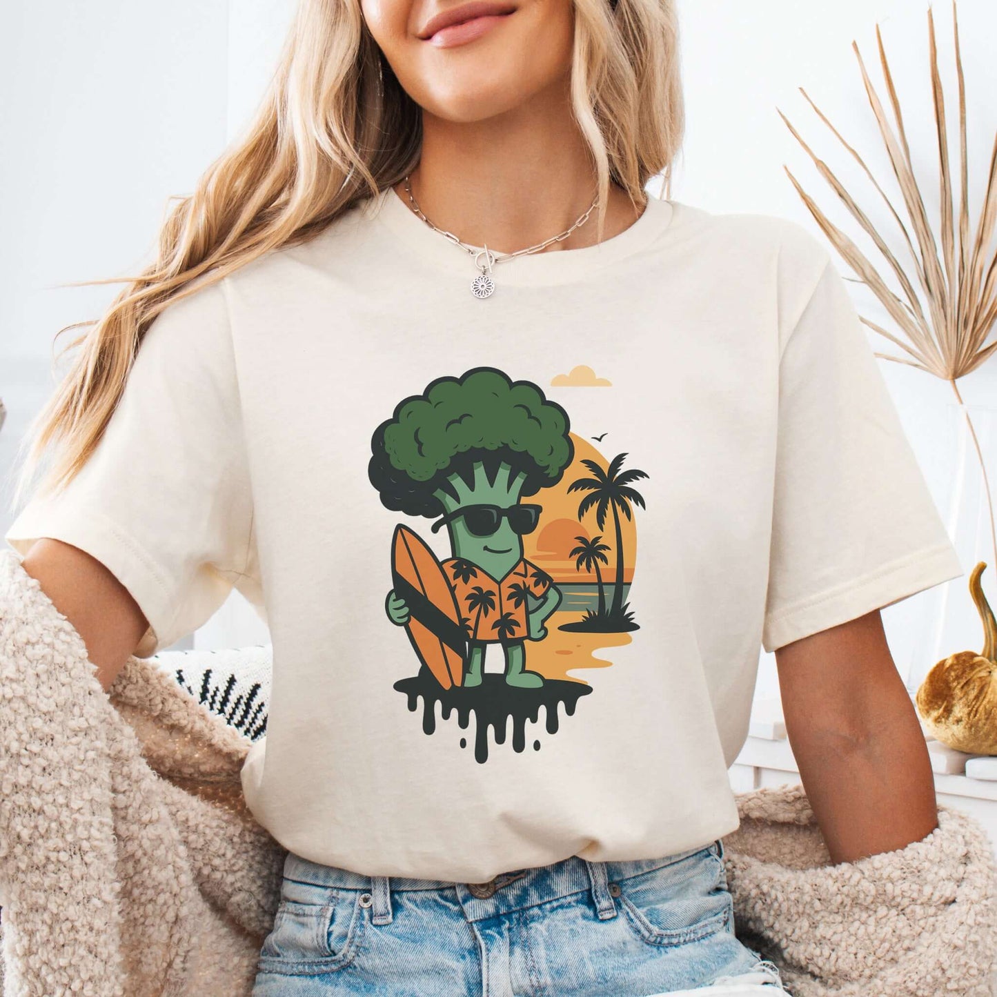 Surf's Up Broccoli Dude T-Shirt – Funny Veggie Surf Shirt