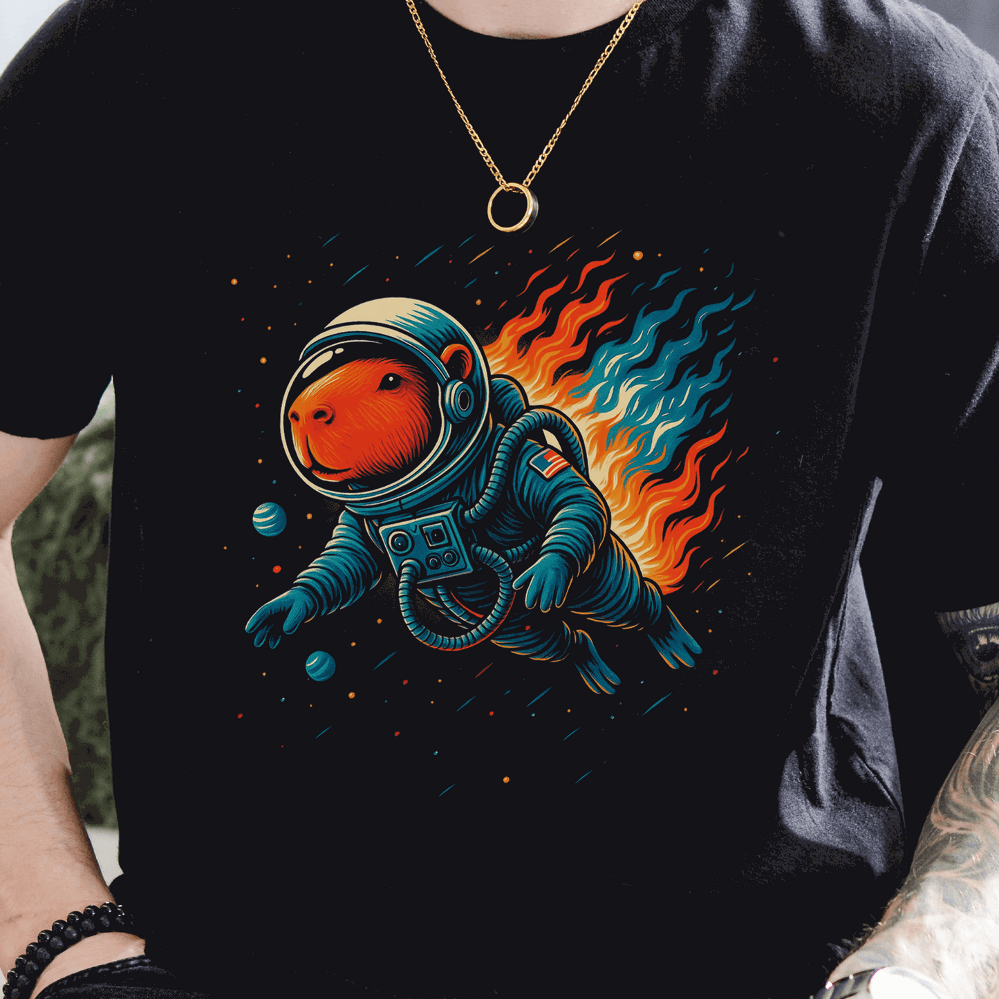 Capybara Astronaut Space Fantasy T-Shirt