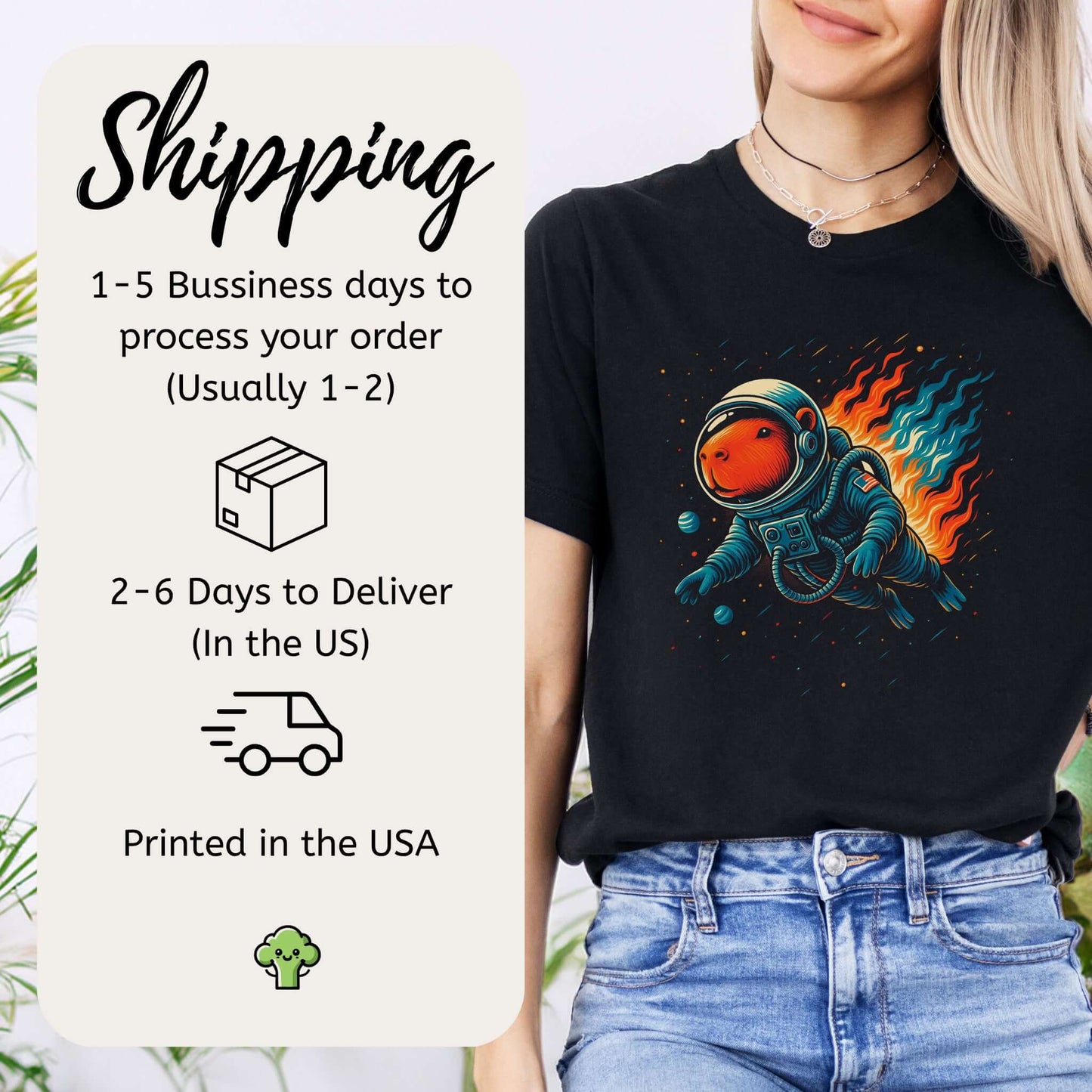 Capybara Astronaut Space Fantasy T-Shirt