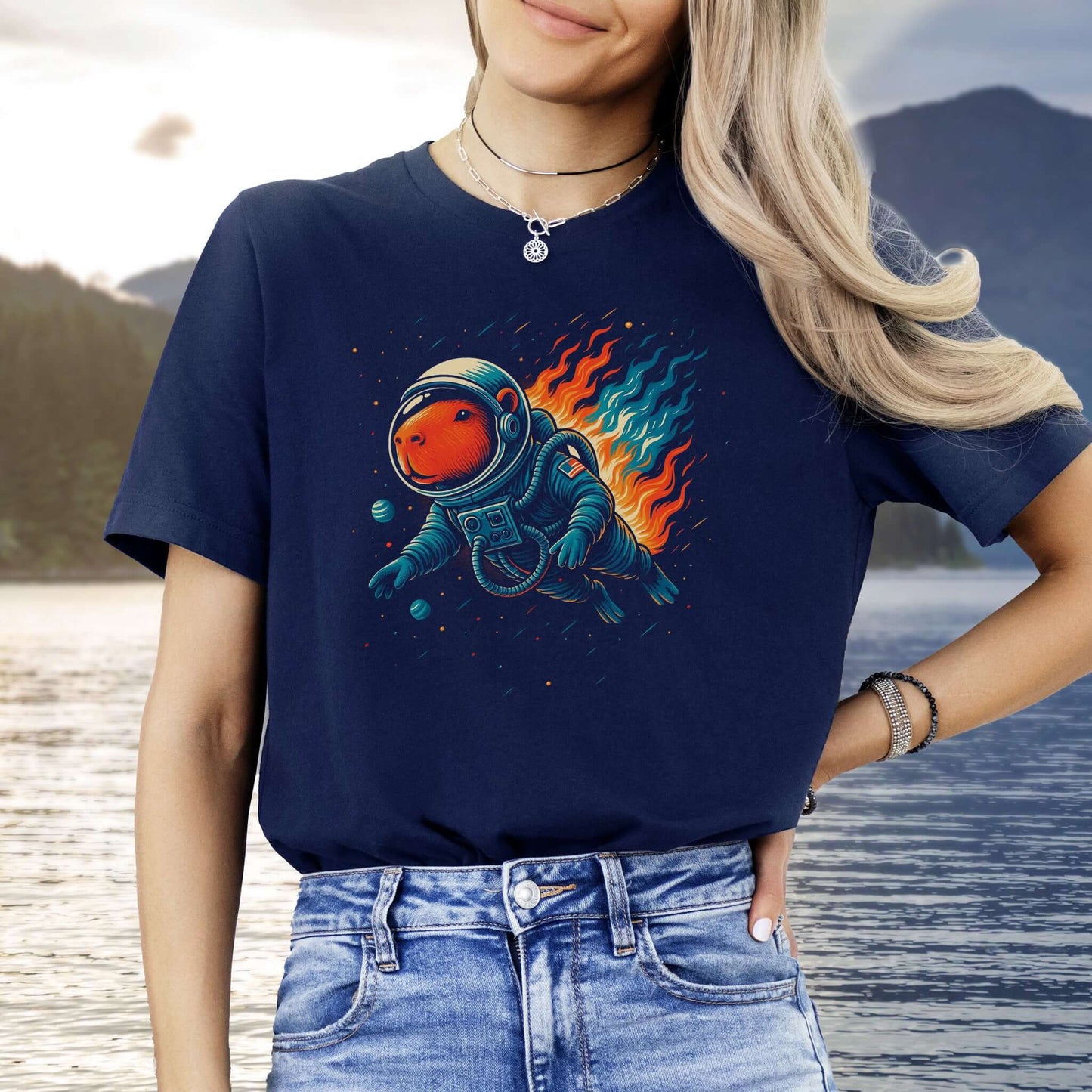 Capybara Astronaut Space Fantasy T-Shirt