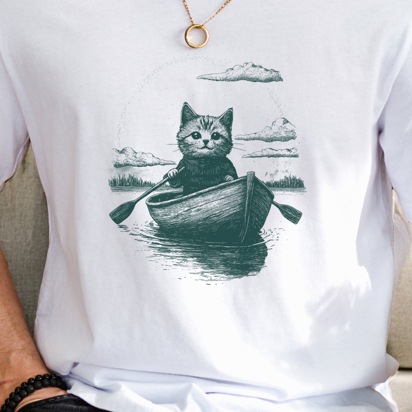 Cat in a Rowboat Mysterioust T-Shirt