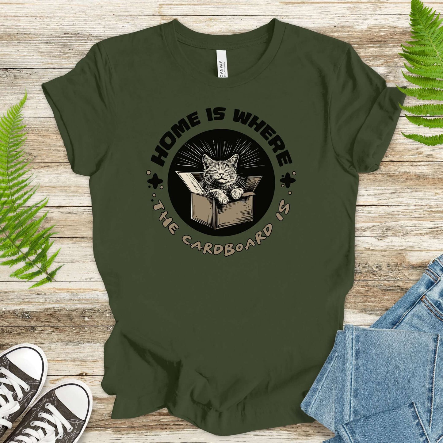 Luxury Living: The Cardboard Penthouse Cat T-Shirt
