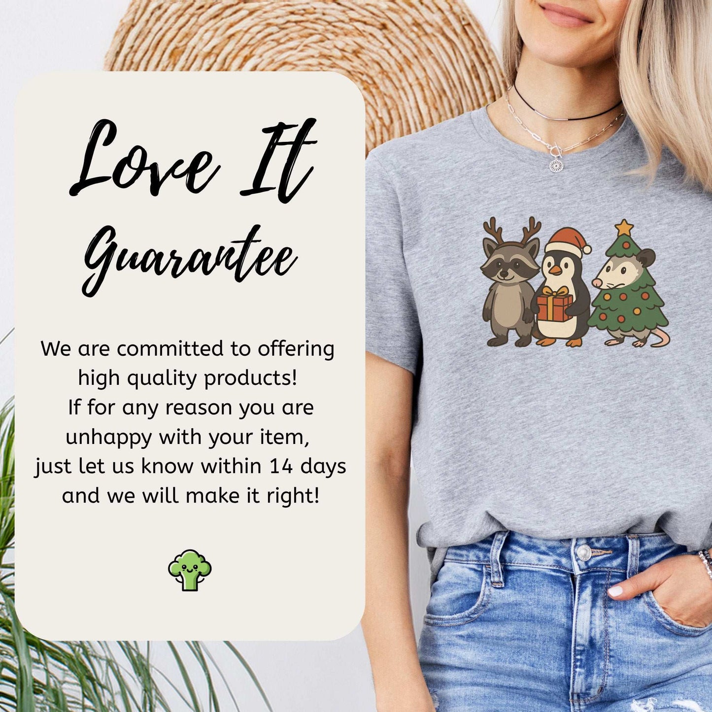 Christmas Critters T-Shirt – Funny Raccoon, Penguin & Possum Tee