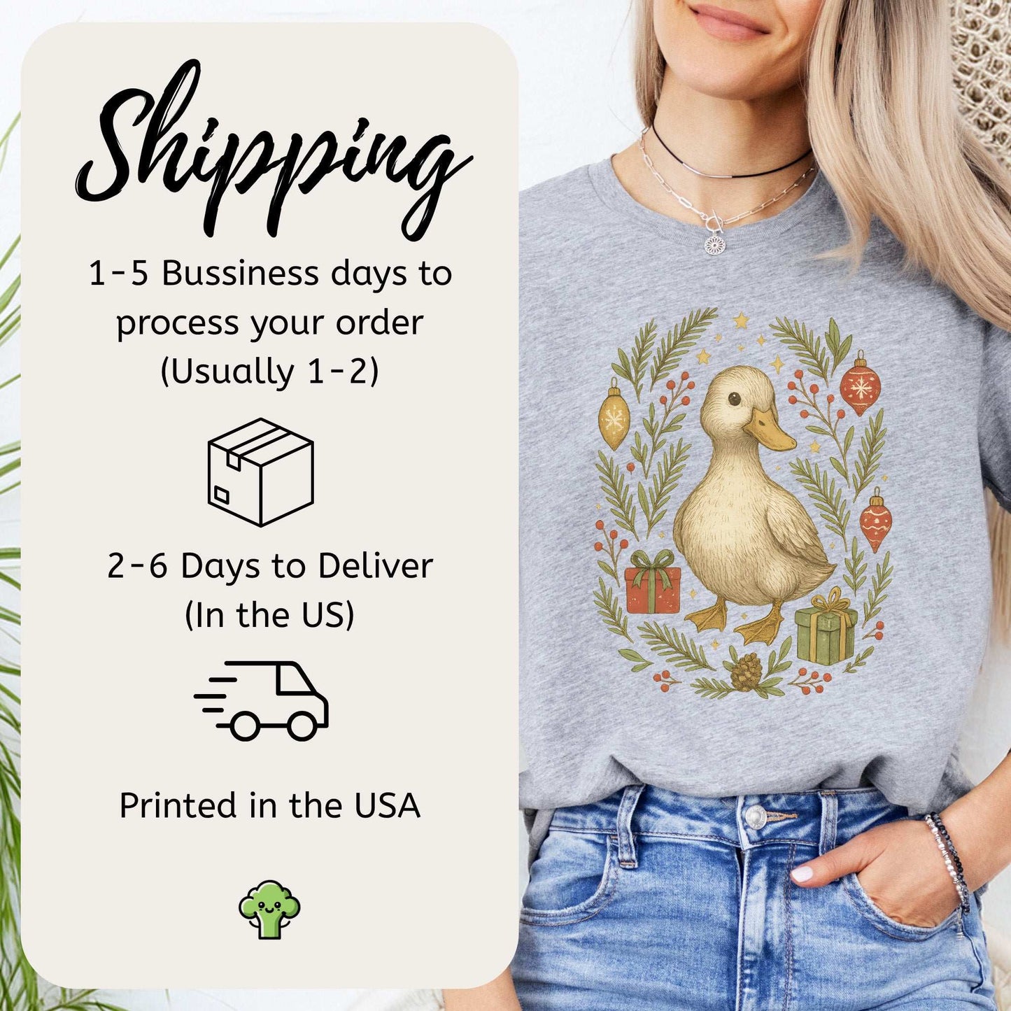 Christmas Duck T-Shirt – Cute Holiday Bird Lovers Gift Tee