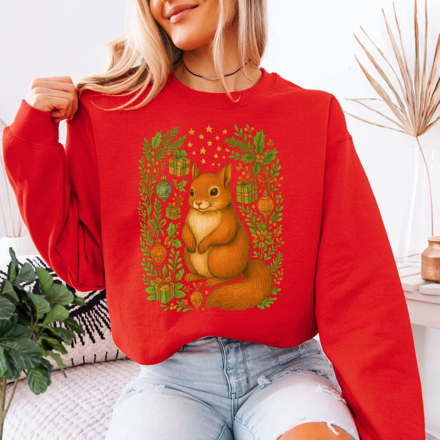 Christmas Squirrel Sweatshirt – Cute Woodland Holiday Forest Magic