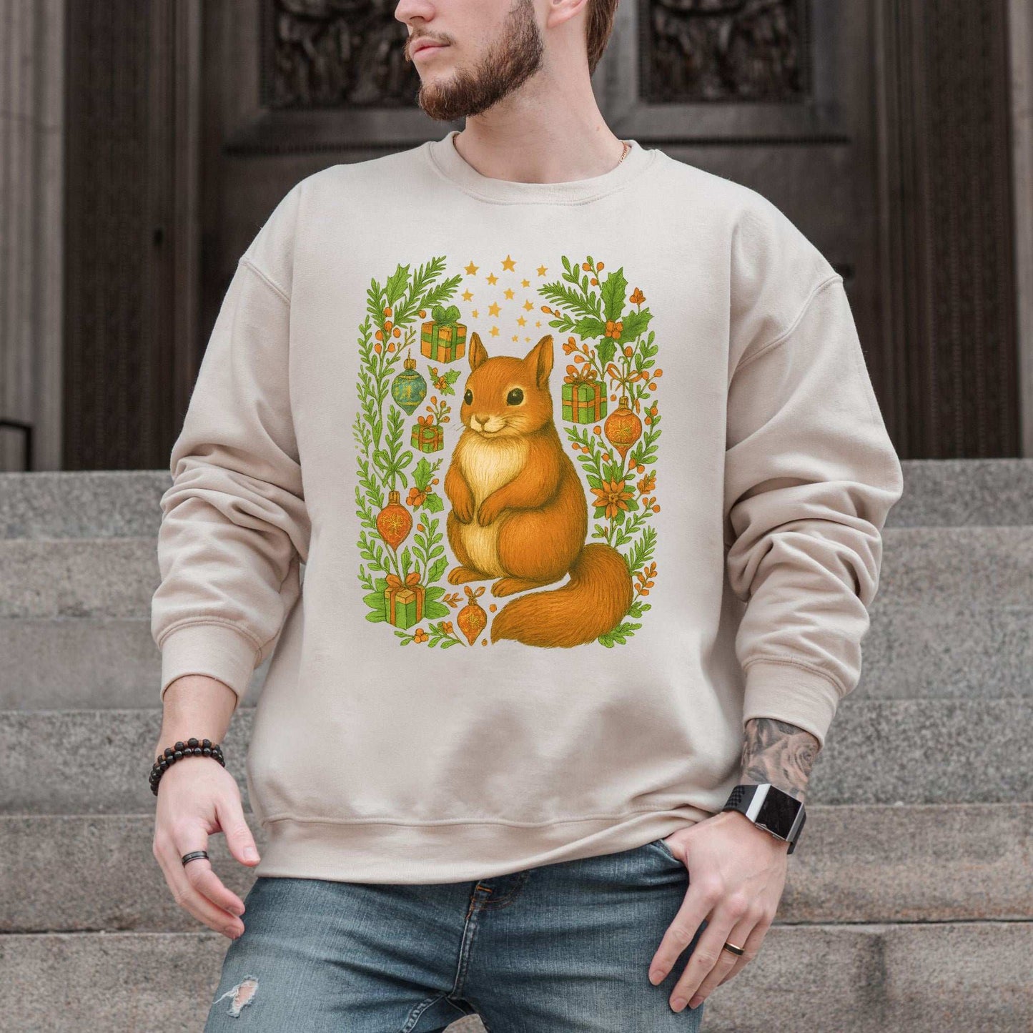 Christmas Squirrel Sweatshirt – Cute Woodland Holiday Forest Magic