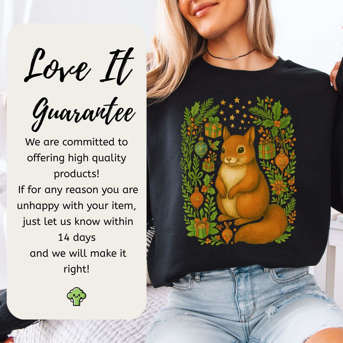 Christmas Squirrel Sweatshirt – Cute Woodland Holiday Forest Magic