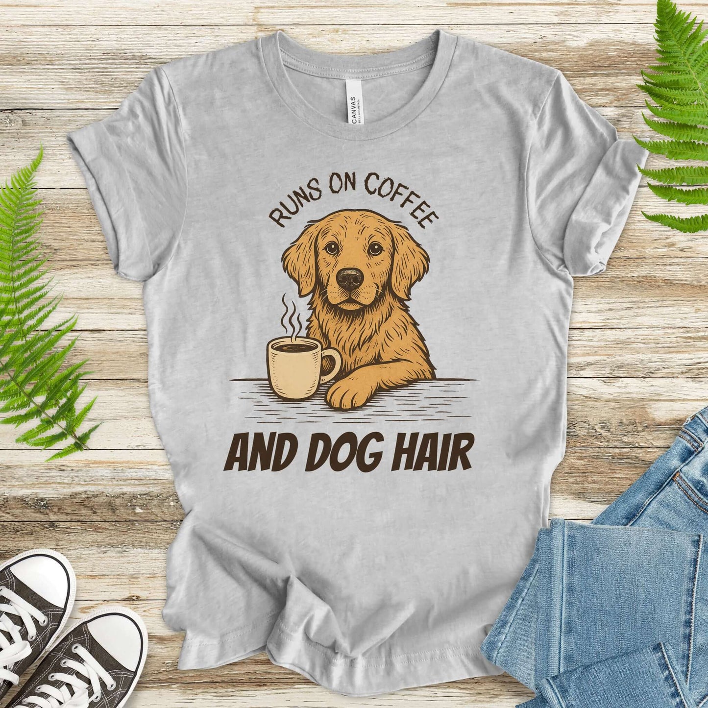 Coffee-Loving Golden Retriever T-Shirt