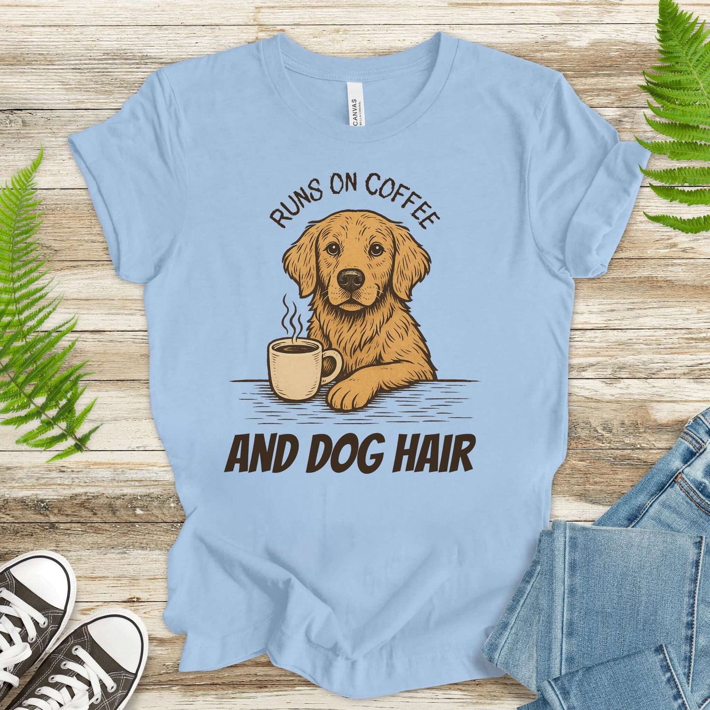 Coffee-Loving Golden Retriever T-Shirt
