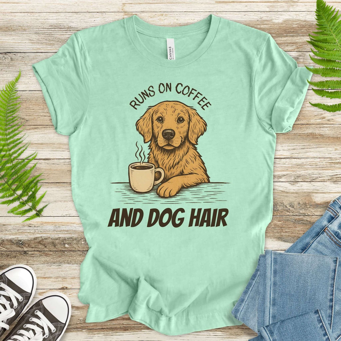 Coffee-Loving Golden Retriever T-Shirt