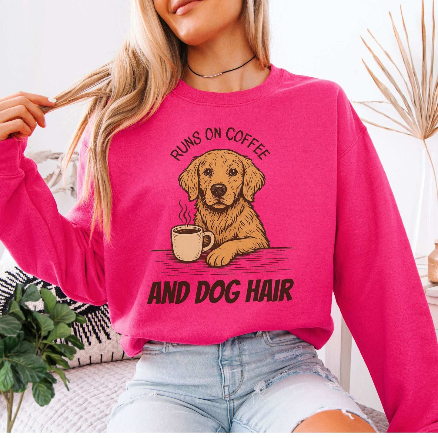 Golden Retriever Coffee Sweatshirt – Funny Dog Lover Gift for Caffeine Fans