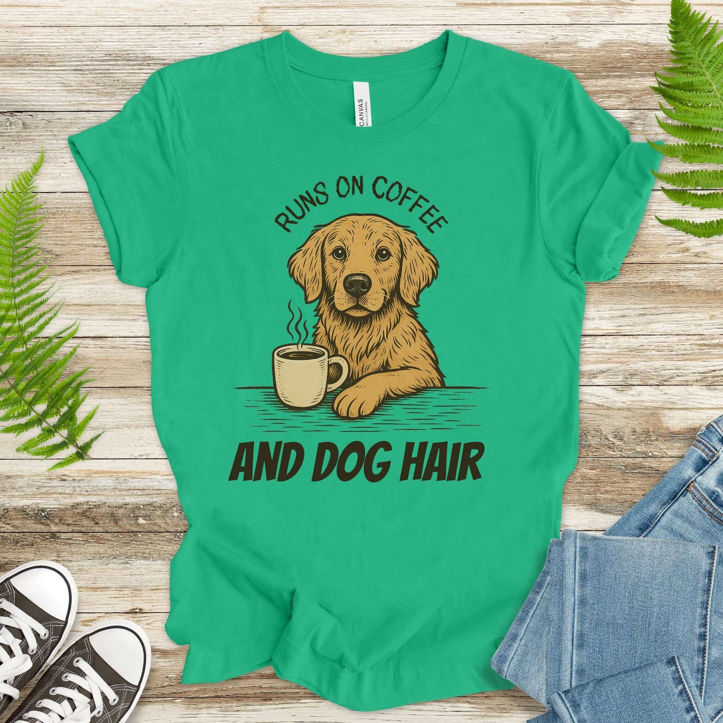 Coffee-Loving Golden Retriever T-Shirt