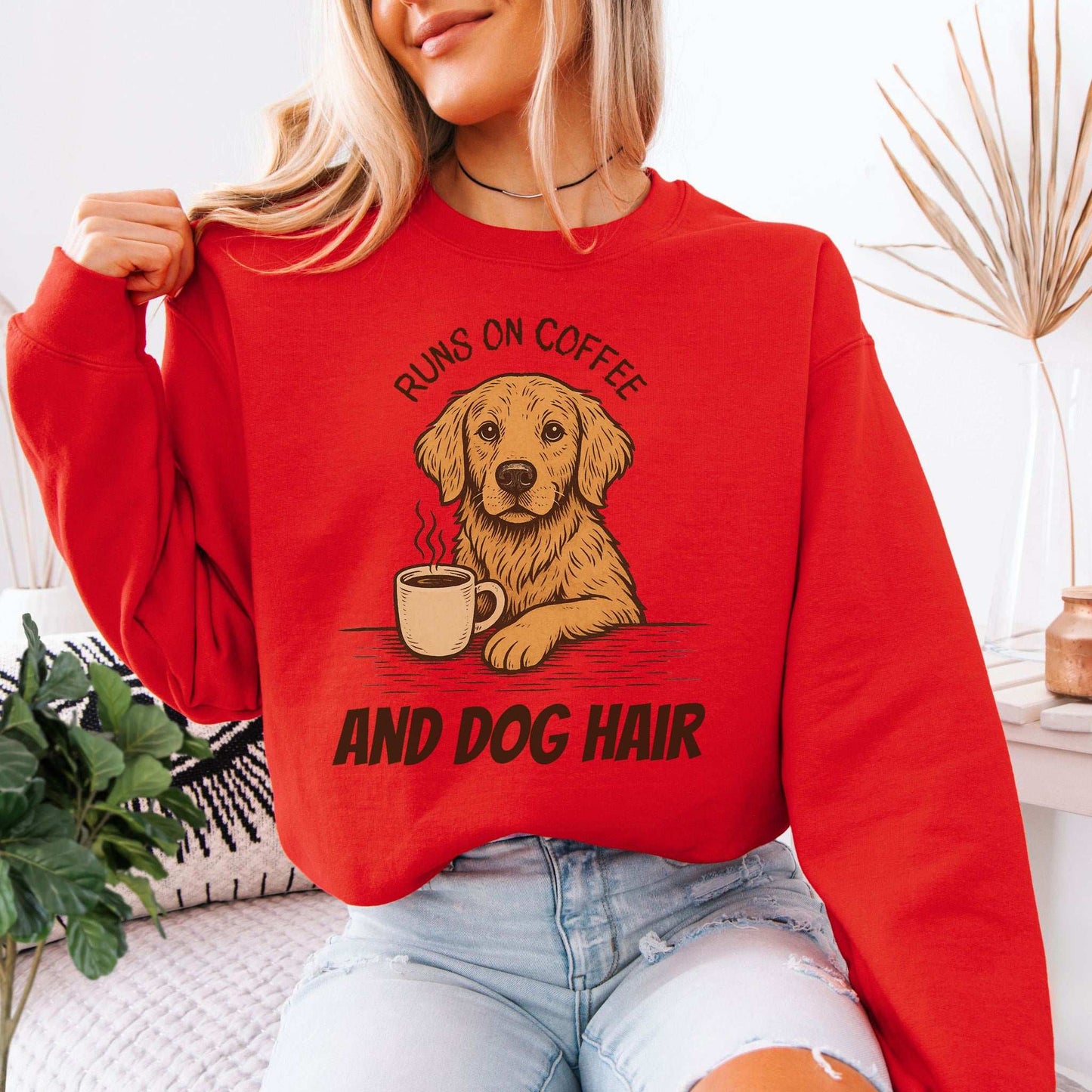 Golden Retriever Coffee Sweatshirt – Funny Dog Lover Gift for Caffeine Fans