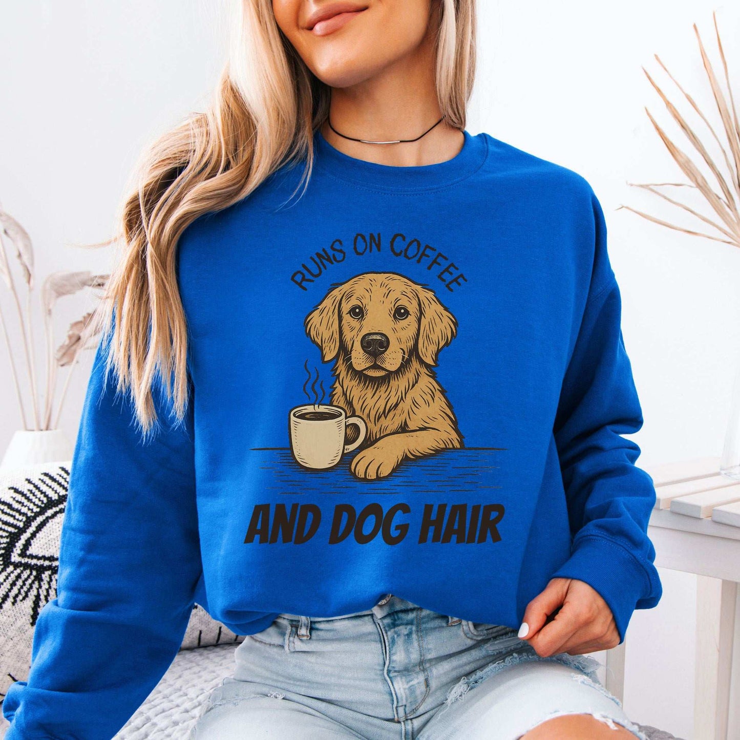 Golden Retriever Coffee Sweatshirt – Funny Dog Lover Gift for Caffeine Fans