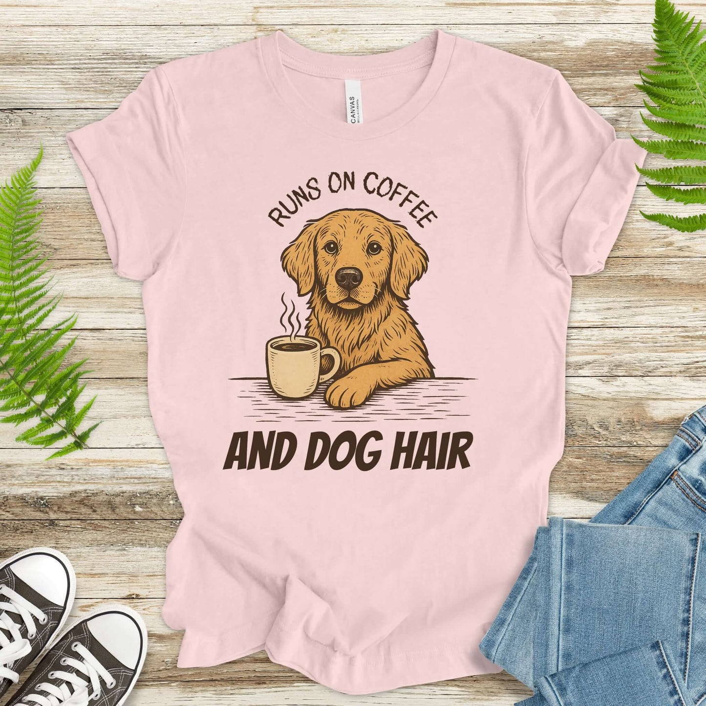 Coffee-Loving Golden Retriever T-Shirt
